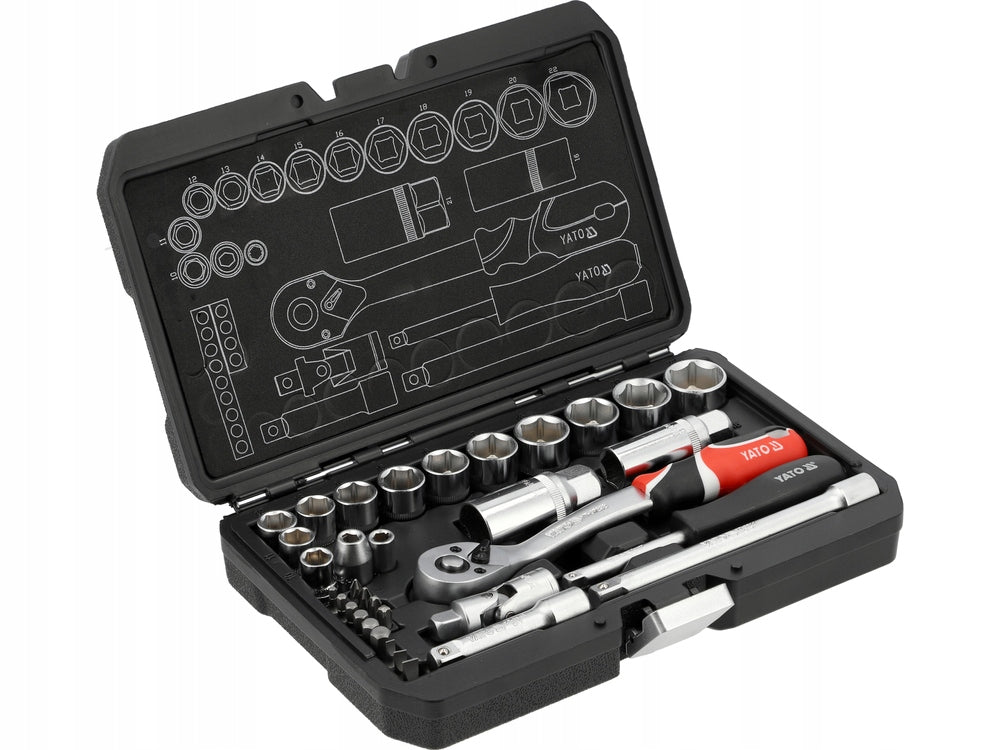 TOOL SET 1/4', 3/8' 34 PARTS - YT-38700 YATO Brand Yato