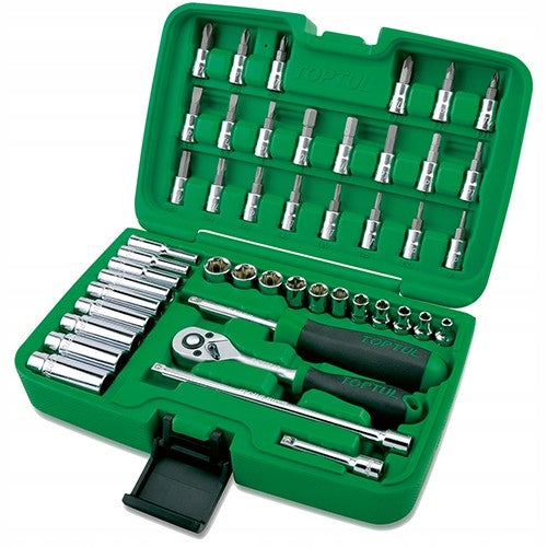 TOOL SET 1/4" 46EL 6-Angle SOCKET WRENCHES CAPS WITH TOPTUL TIP EAN (GTIN) 4711671602535