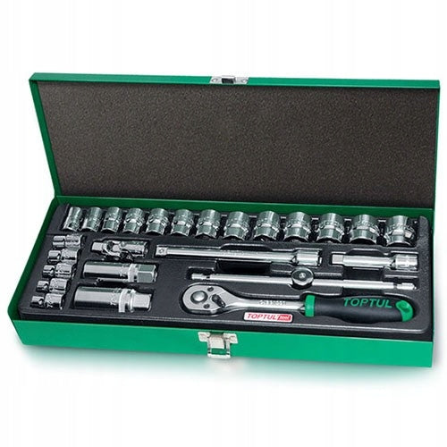 TOOL SET 3/8" 25 EL SOCKET WRENCHES WITH RATCHET EXTENSION TOPTUL Manufacturer code GCAD2501