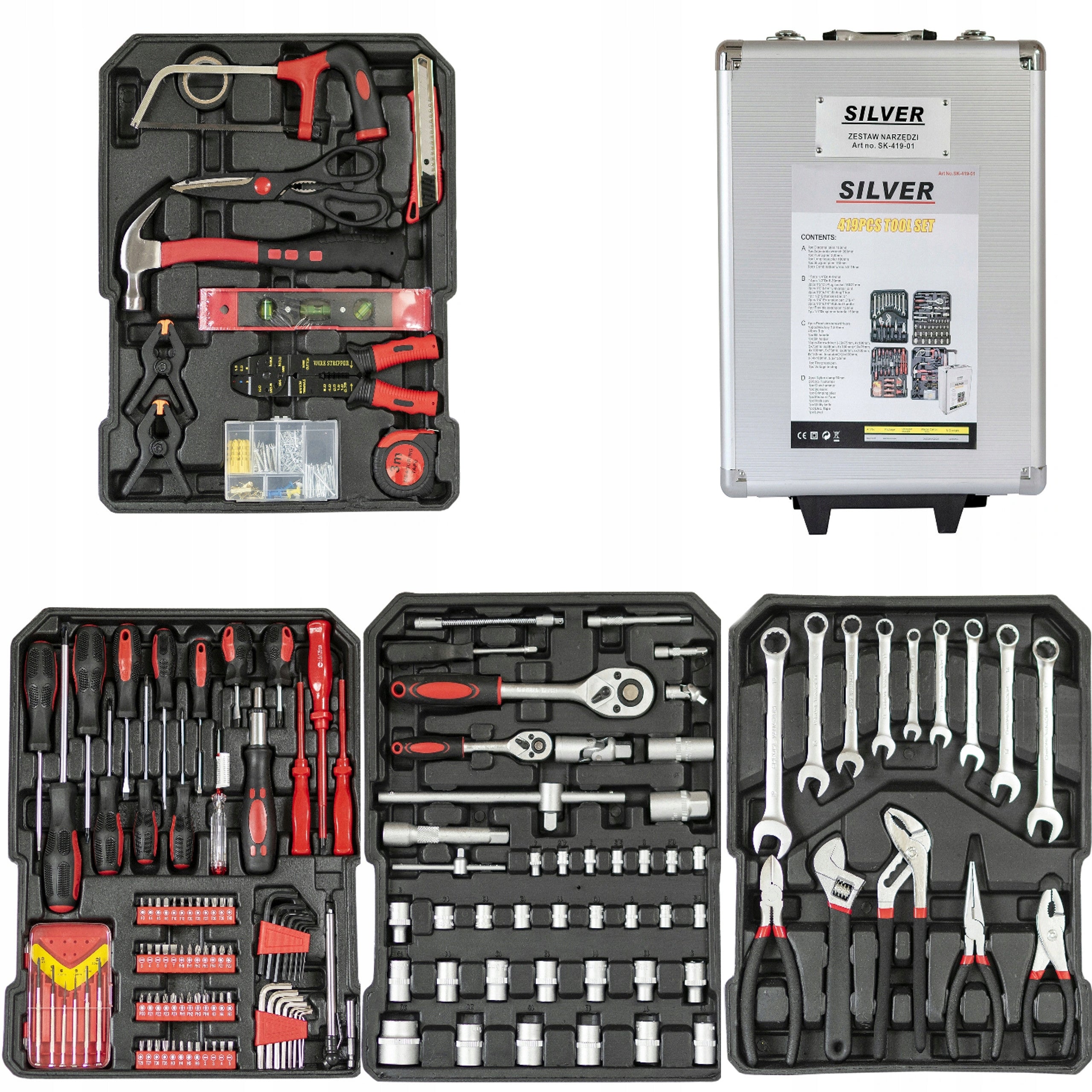 TOOL SET 419PCS RATCHET CAP WRENCHES TOOL CASE