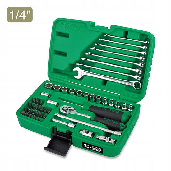 TOOL SET 49 EL 1/4" SOCKET WRENCHES BITS TOPTUL GCAI4901