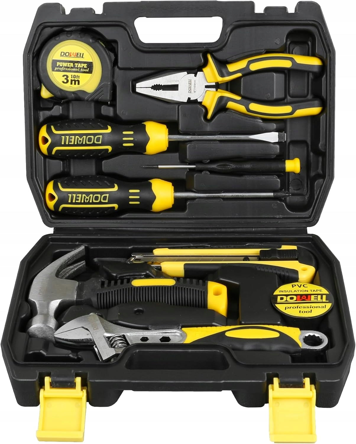 TOOL SET DOWELL 10PCS SCREWDRIVER PLIERS HAMMER TENSION TESTER KNIFE Packaging status original