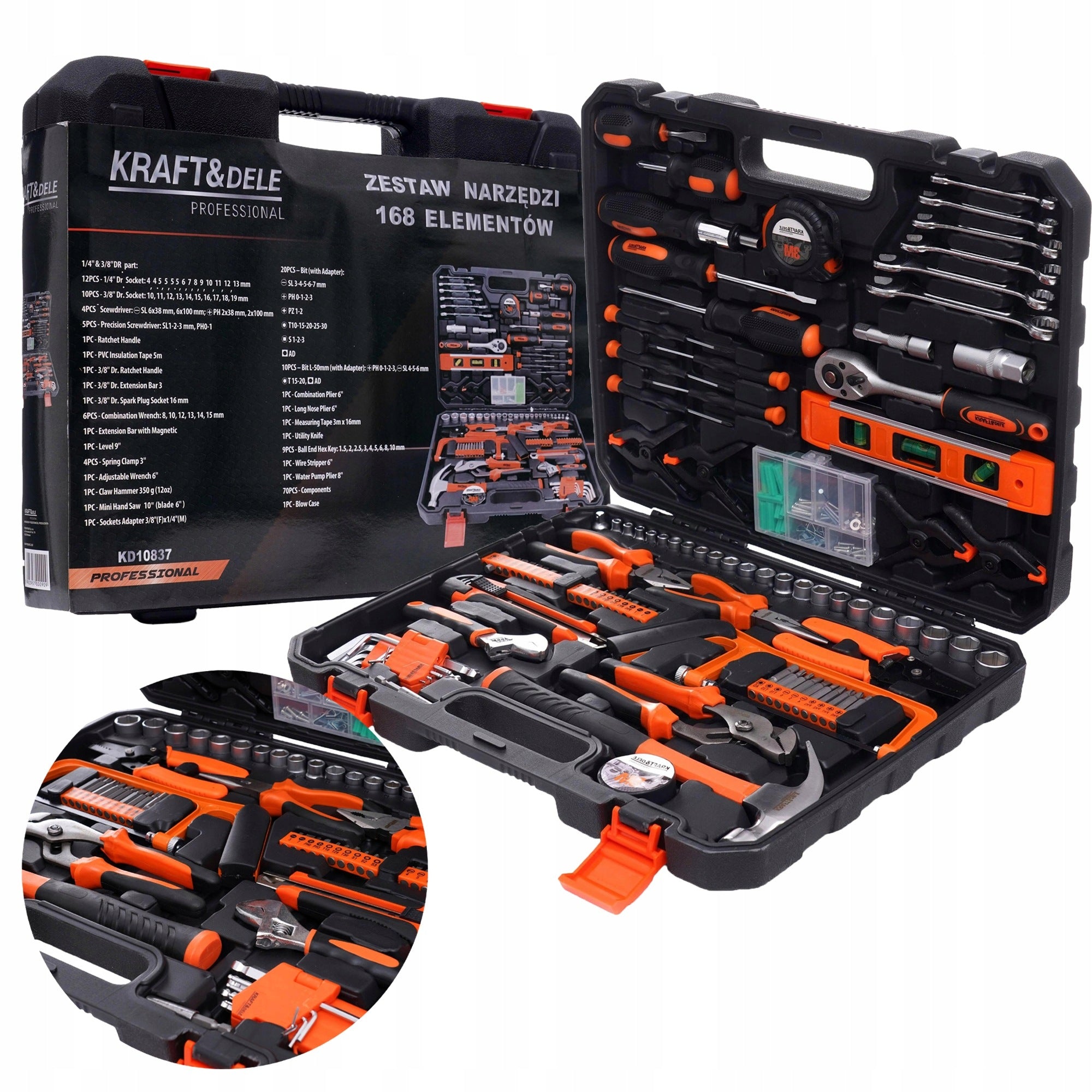 TOOL SET IN CASE 168el SOCKET WRENCHES BITS RATCHET CrV