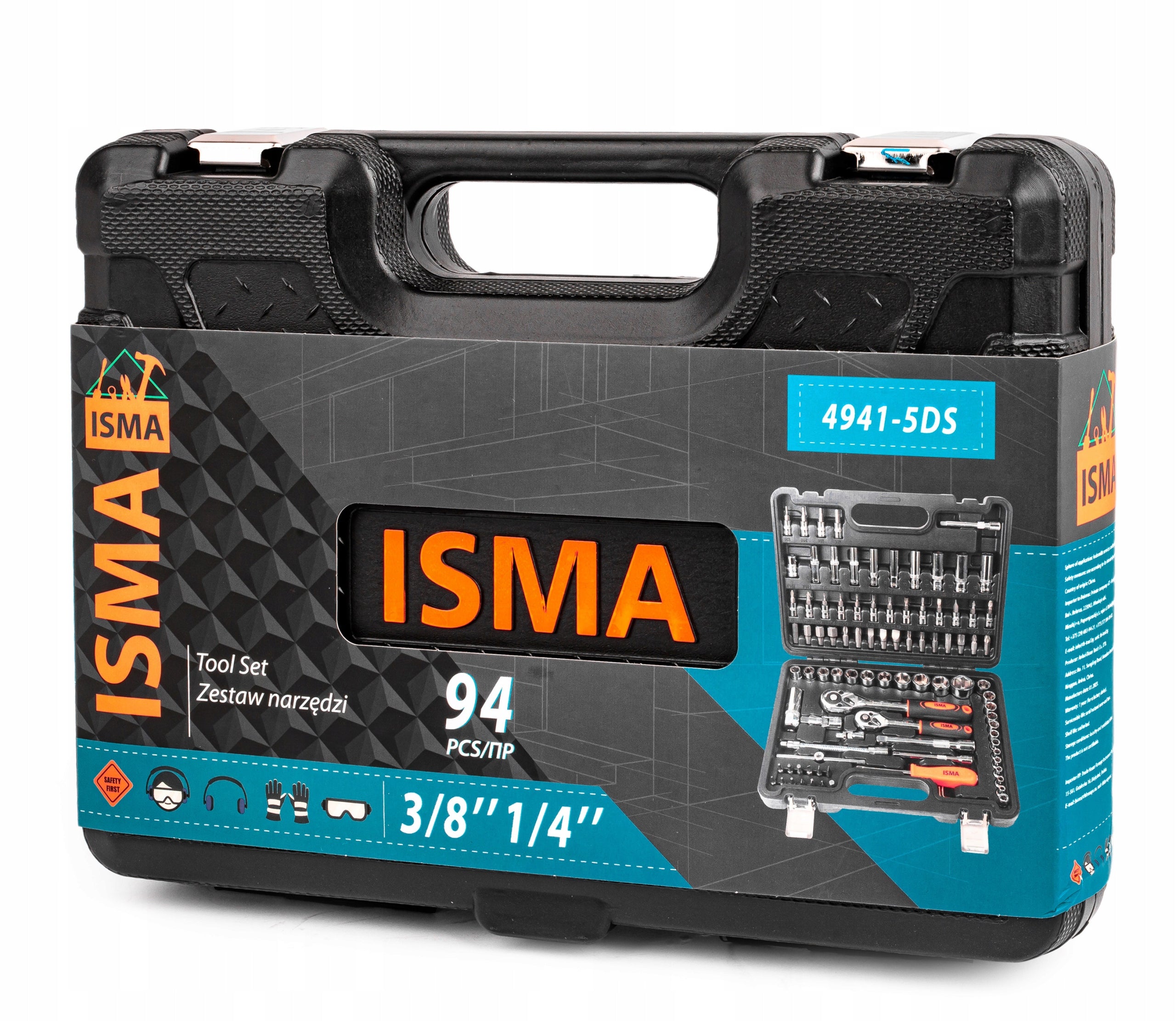 TOOL SET SOCKET WRENCHES RATCHET SCREWDRIVER BITS 1/4" 3/8" 94 Number of items in the set 94