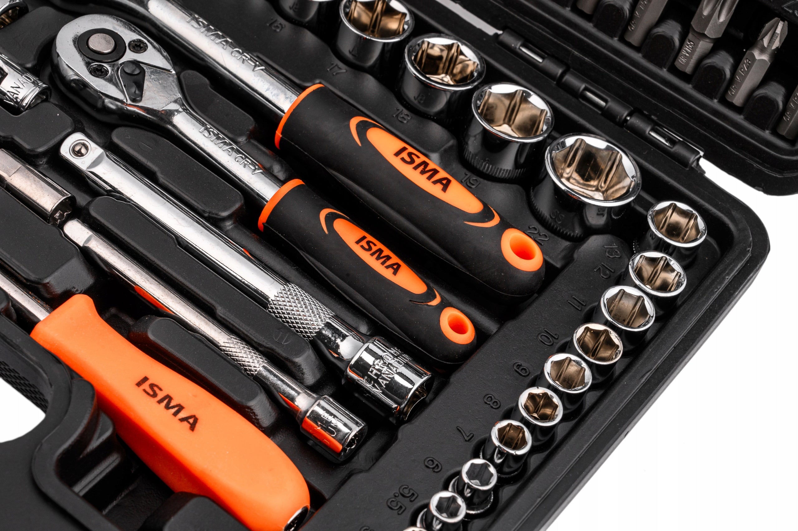 TOOL SET SOCKET WRENCHES RATCHET SCREWDRIVER BITS 1/4" 3/8" 94 Packaging status original
