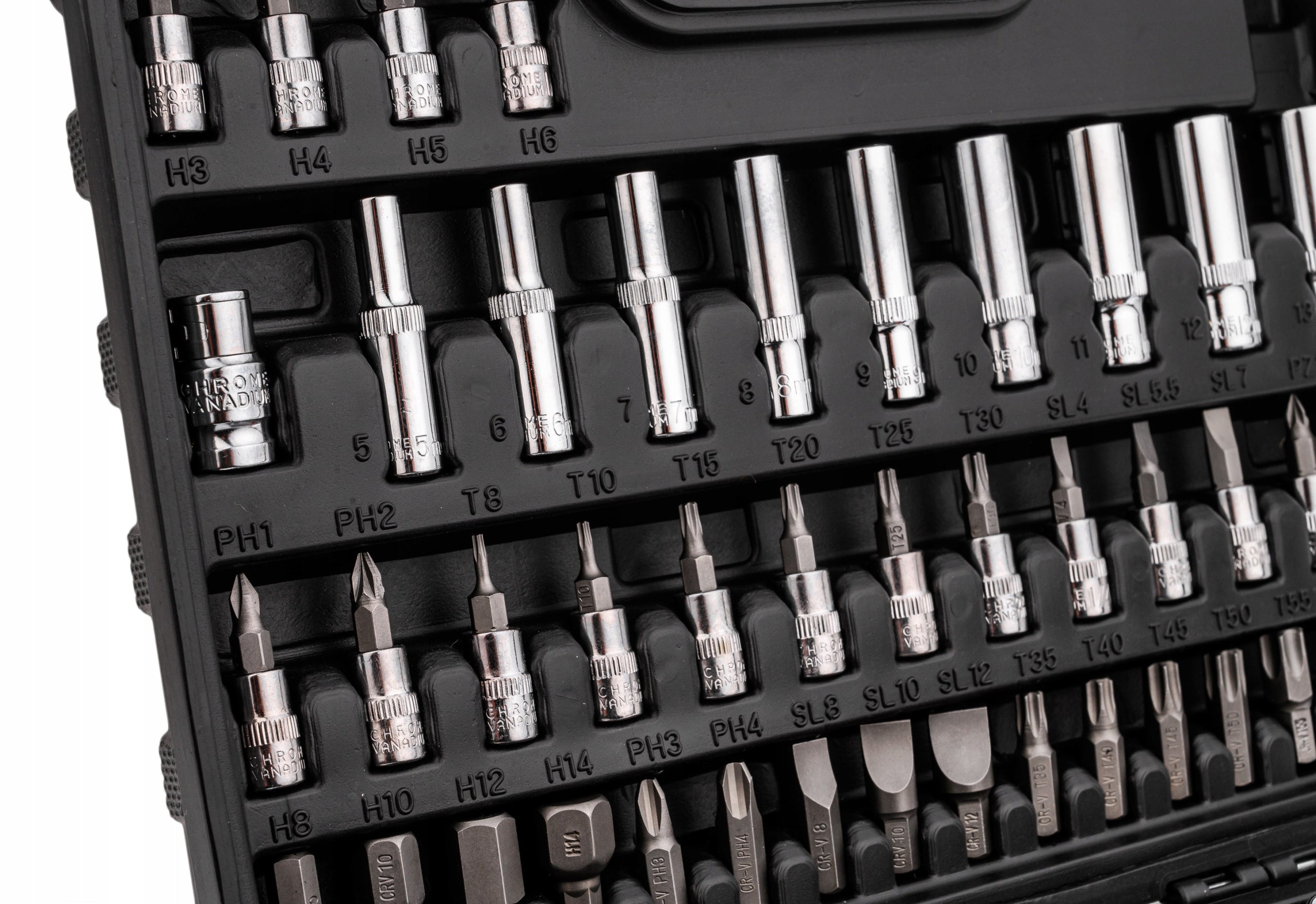 TOOL SET SOCKET WRENCHES RATCHET SCREWDRIVER BITS 1/4" 3/8" 94 Product weight with unit packaging 0.01 kg