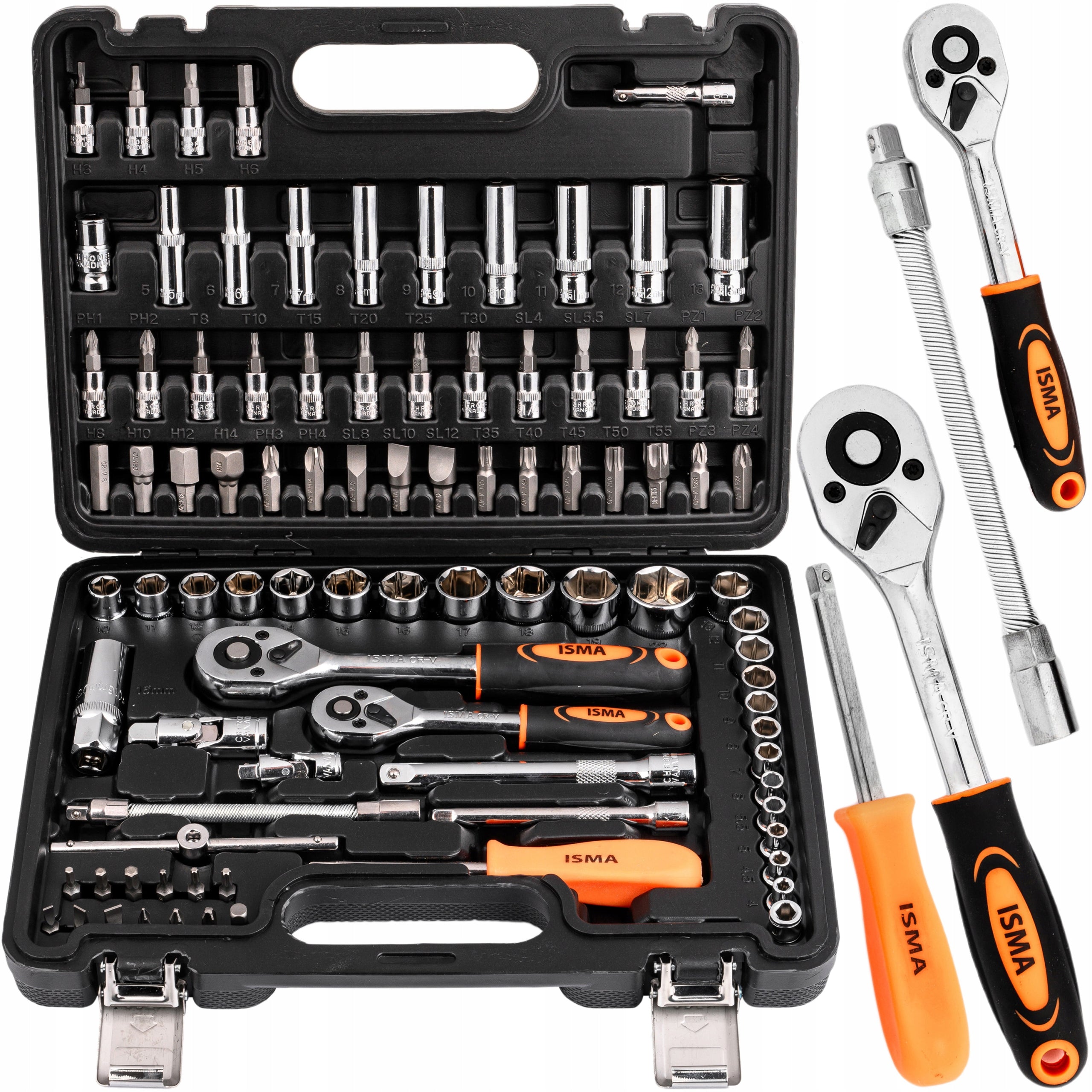 TOOL SET SOCKET WRENCHES RATCHET SCREWDRIVER BITS 1/4" 3/8" 94