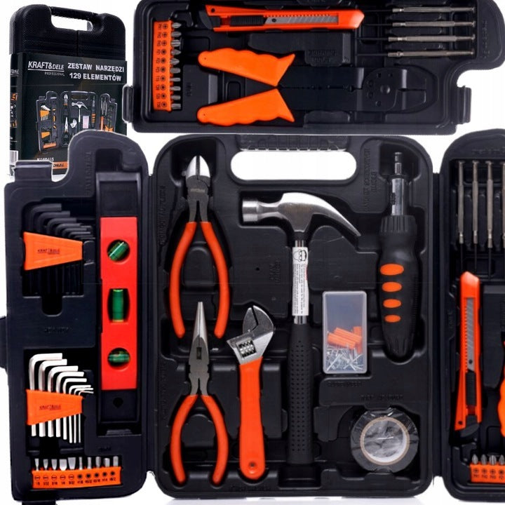 TOOL SET SUITCASE 129 ELEMENTS FOR DIY TOOL KRAFT