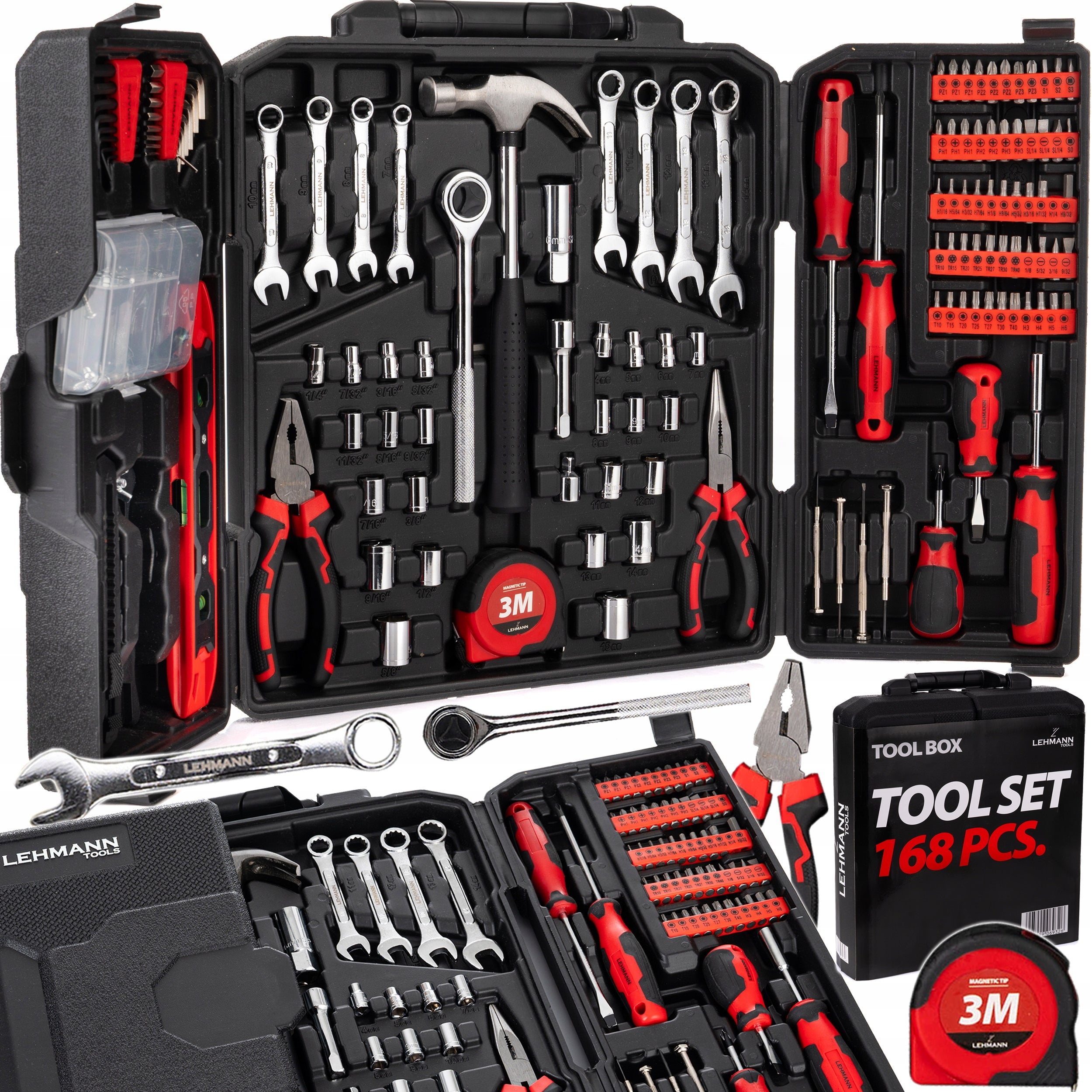 TOOL SET TOOL CASE KEYS SOCKET WRENCHES IN CASE 168 EL