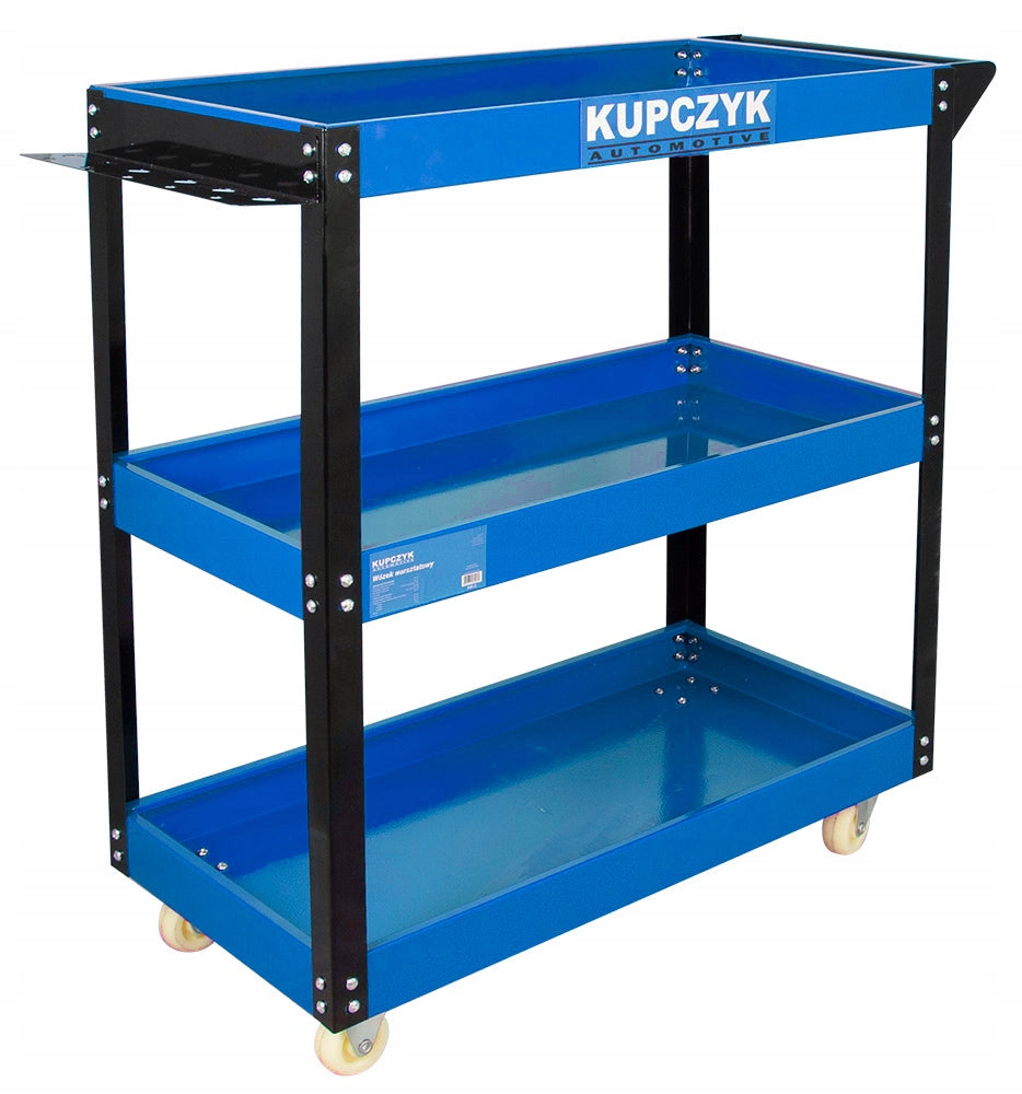TOOL TROLLEY CABINET 3 SHELVES SWIVEL WHEELS SIDE HANDLE Brand Kupczyk