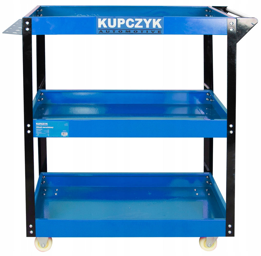 TOOL TROLLEY CABINET 3 SHELVES SWIVEL WHEELS SIDE HANDLE