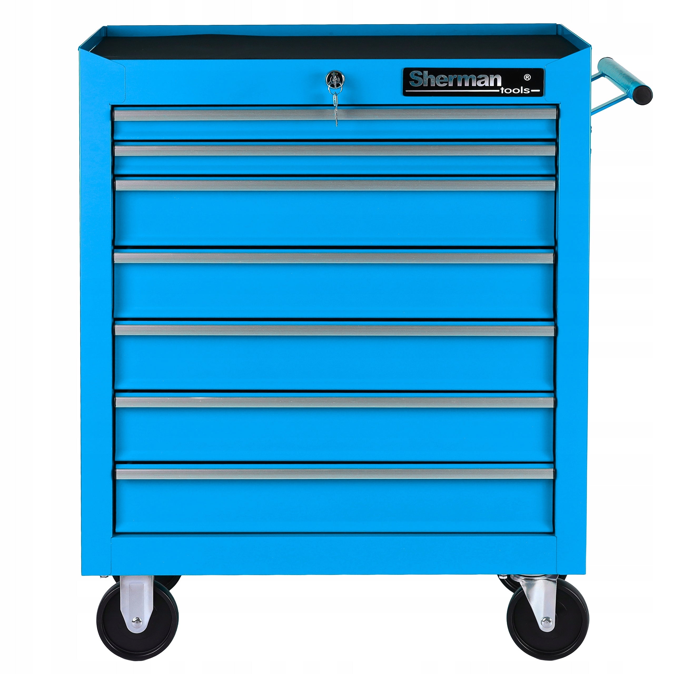 TOOL TROLLEY WORKSHOP CABINET on wheels Sherman 7 DRAWERS blue Product height 78 cm
