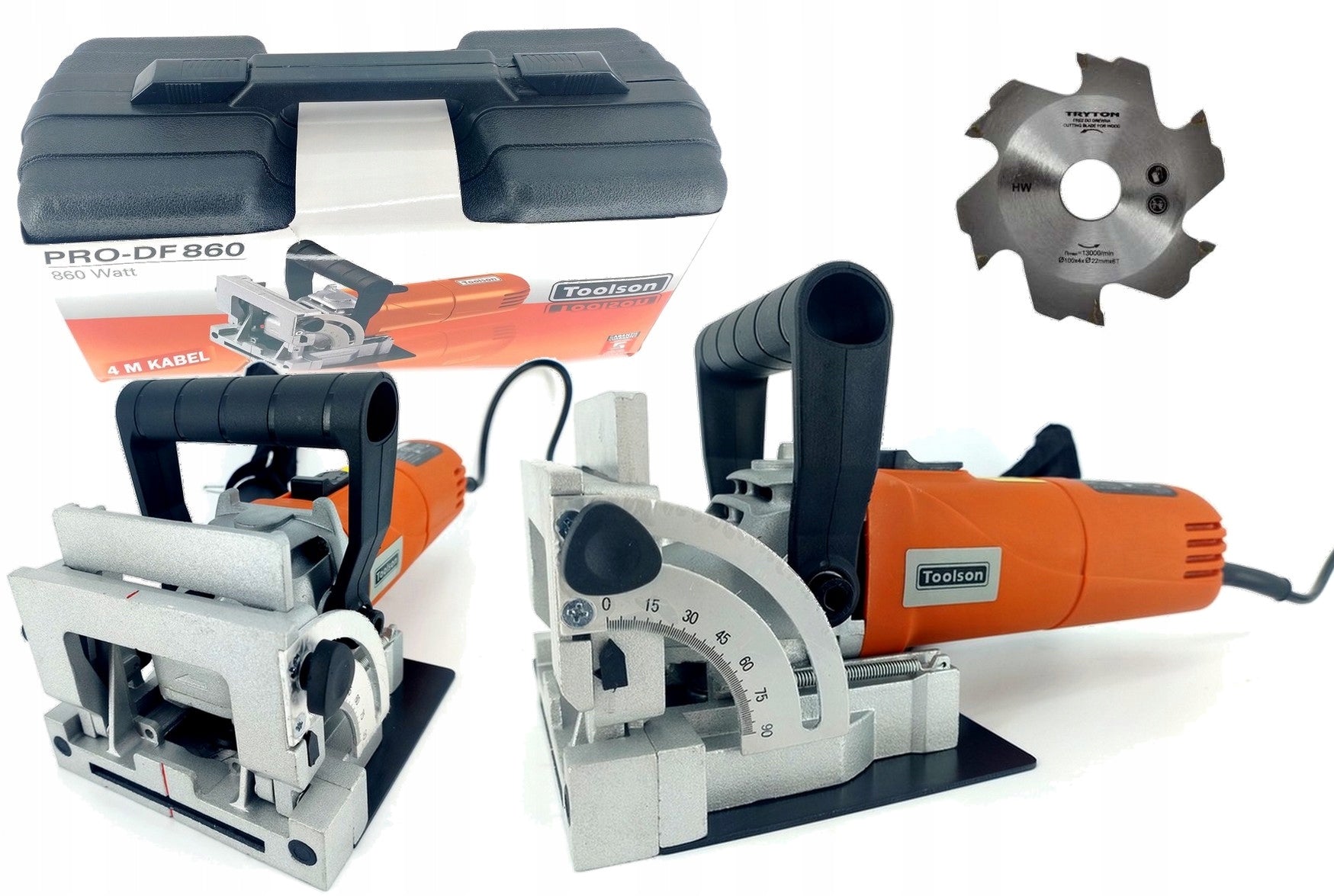 TOOLSON PRO-DF 860 MILLING MACHINE FOR CONNECTING LAMELLAR 860W + SUITCASE + CUTTER