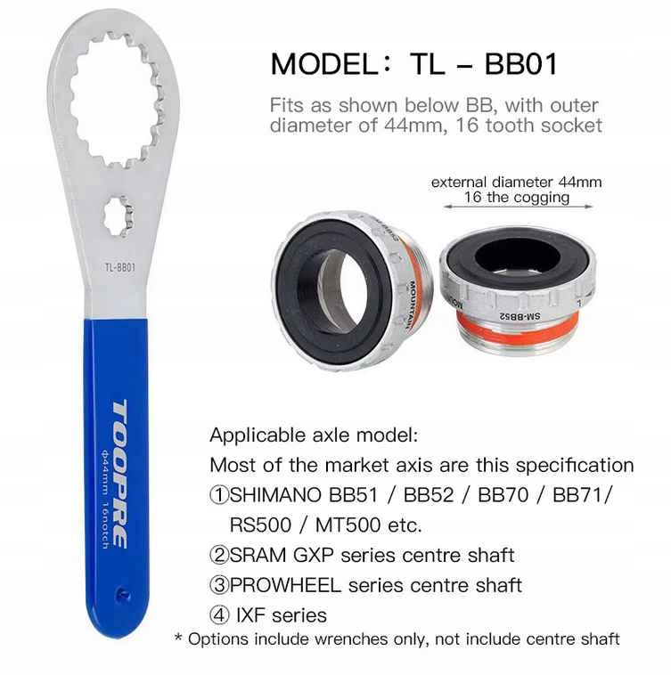 TOOPRE BB01 SHIMANO / TOKEN / PRESTINE Support Wrench and more For bottom bracket