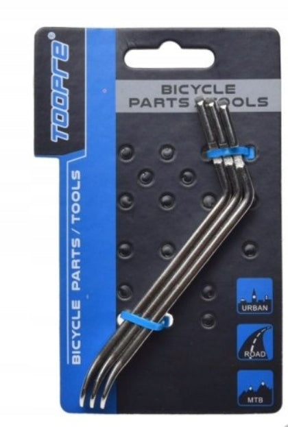 TOOPRE BICYCLE TIRE SPOONS METAL SILVER Tool Service 3 Pcs Brand Toopre