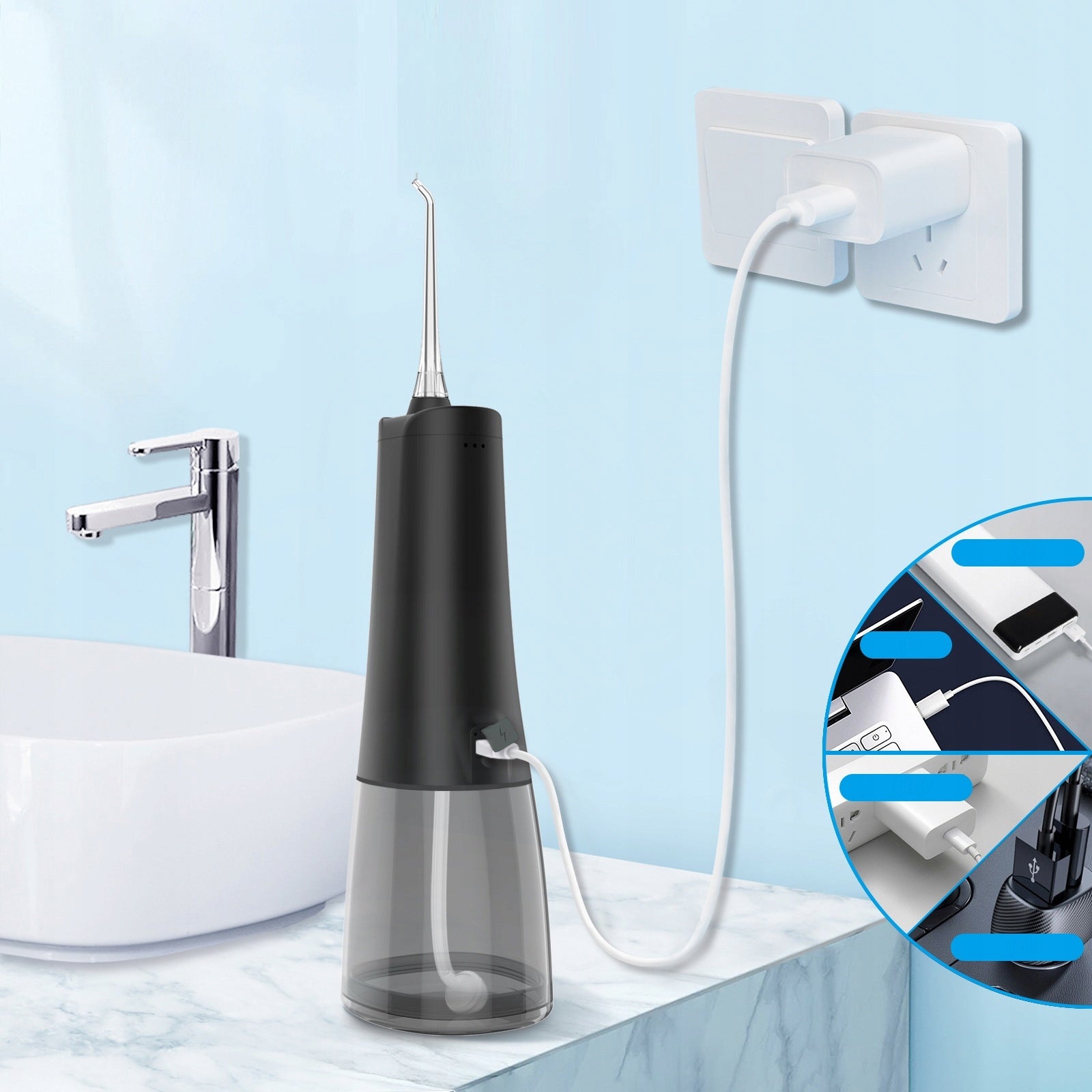 TOOTH IRRIGATOR 9 MODES PROFESSIONAL DENTAL WIRELESS + CASE Brand Heelly