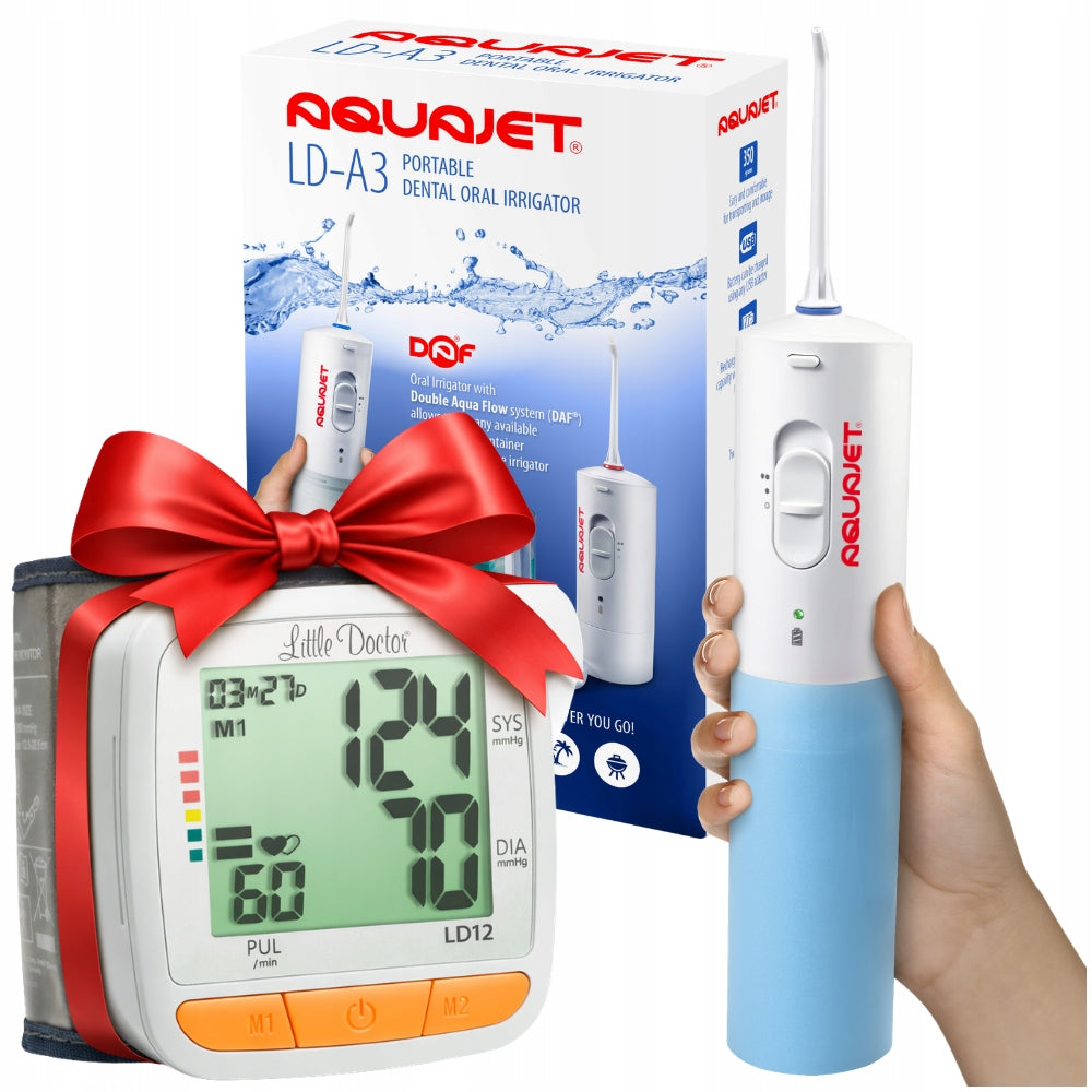 TOOTH IRRIGATOR PORTABLE PULSATING FOR TRIPS + BLOOD PRESSURE MONITOR