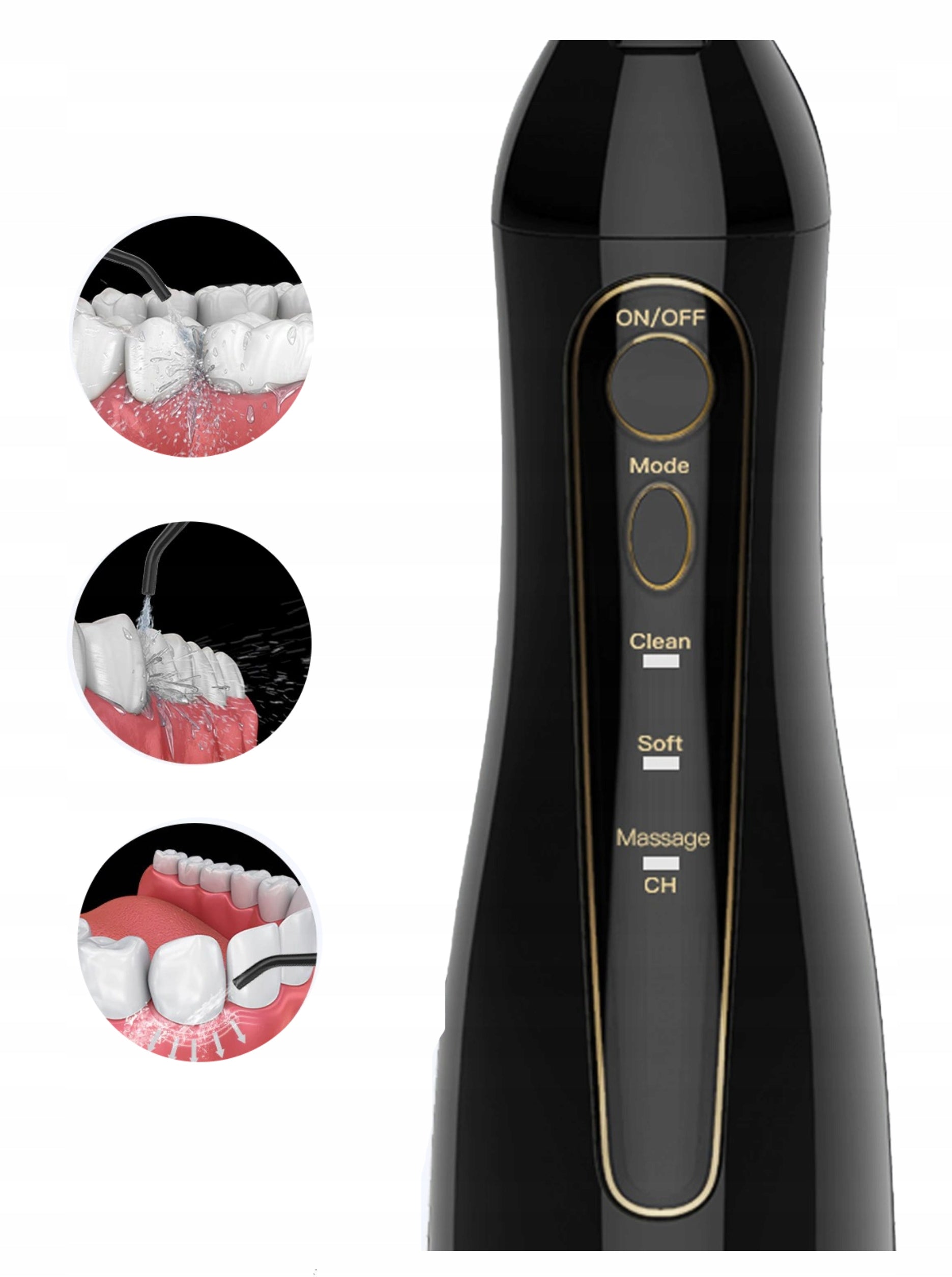 TOOTH IRRIGATOR PORTABLE WIRELESS USB 300ml +7 TIPS Color black