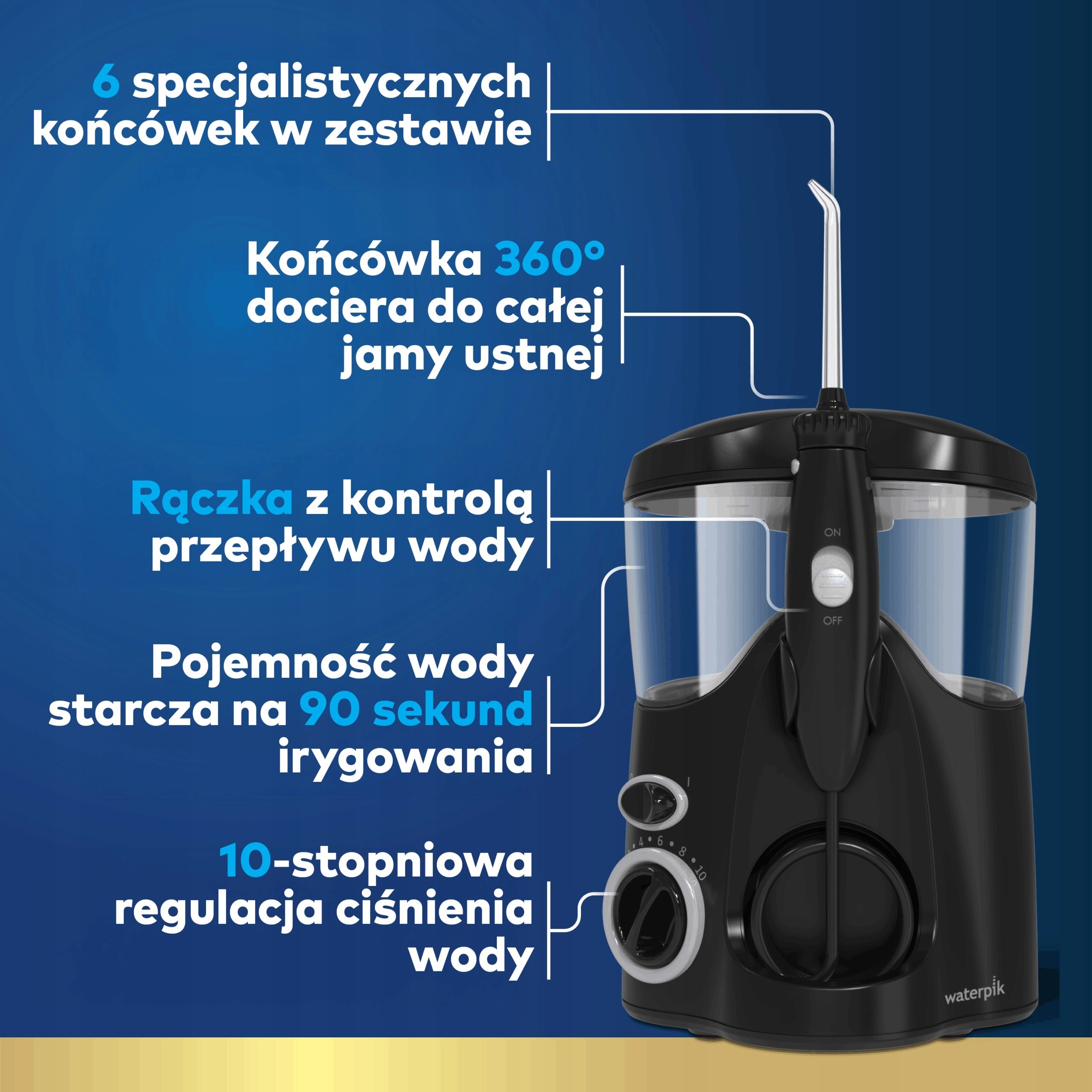TOOTH IRRIGATOR WATERPIK WF-112, STRONGER PRESSURE *6 TIPS Model WF-112