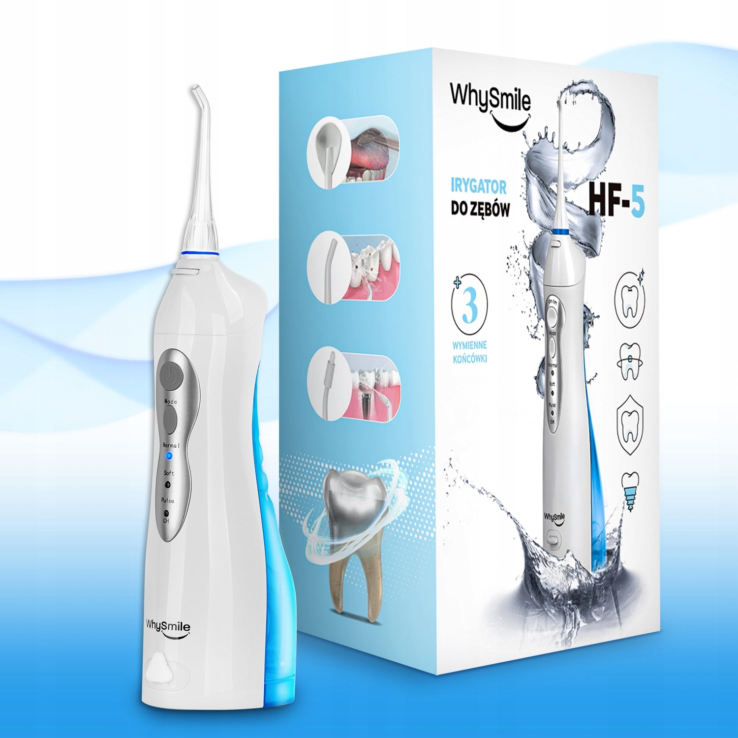 TOOTH IRRIGATOR WIRELESS Dental Oral cavity STRONG 4x TIPS Brand Renew Force