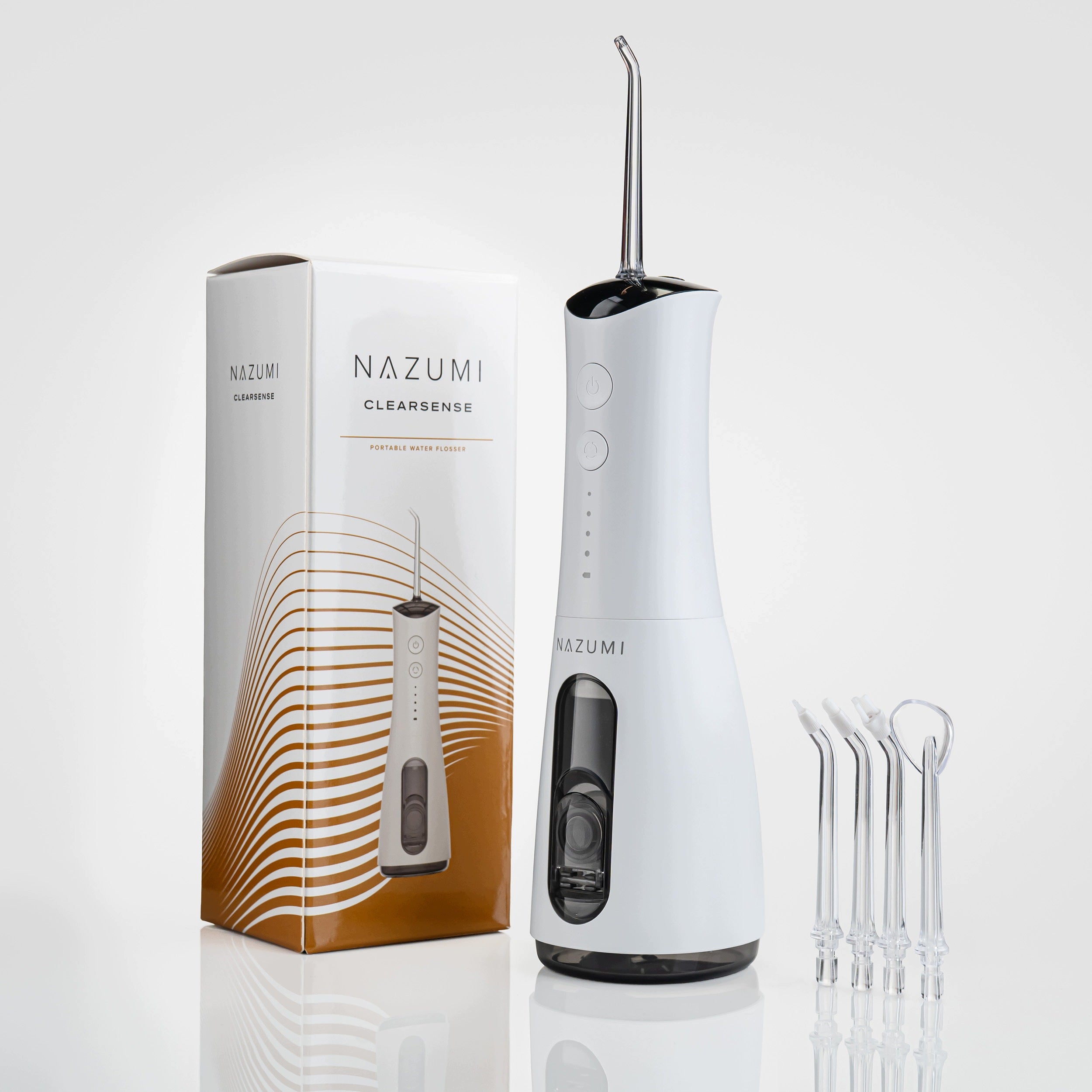 TOOTH IRRIGATOR WIRELESS NAZUMI CLEARSENSE 5 tips included Packaging status original