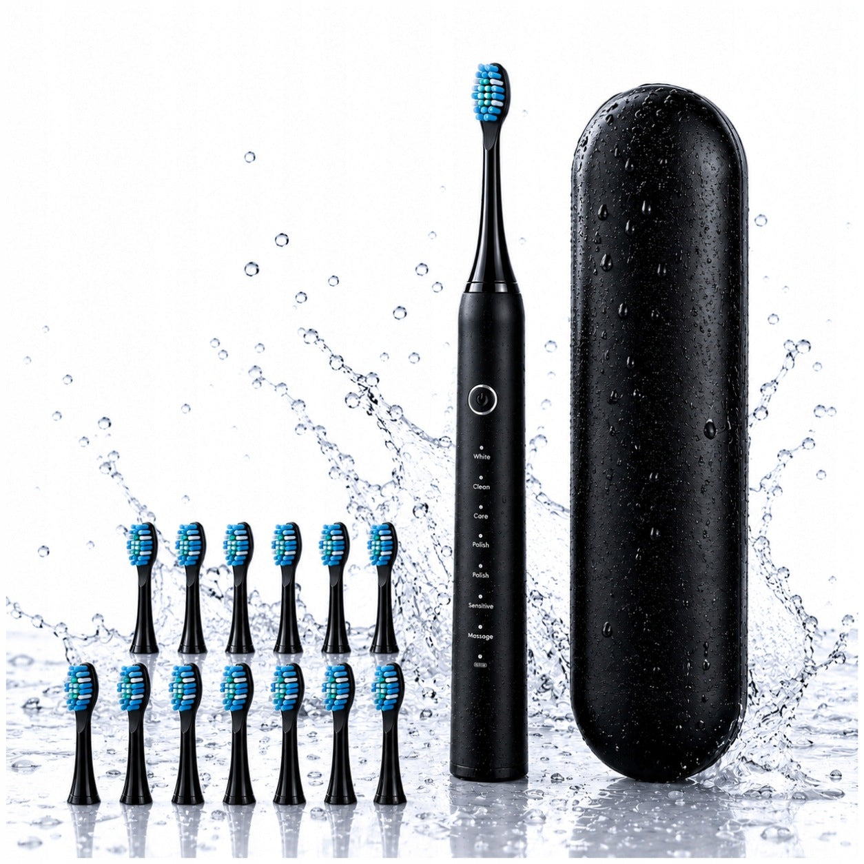 TOOTHBRUSH ELECTRIC SONIC SET OF 10 X INTERCHANGEABLE TIPS