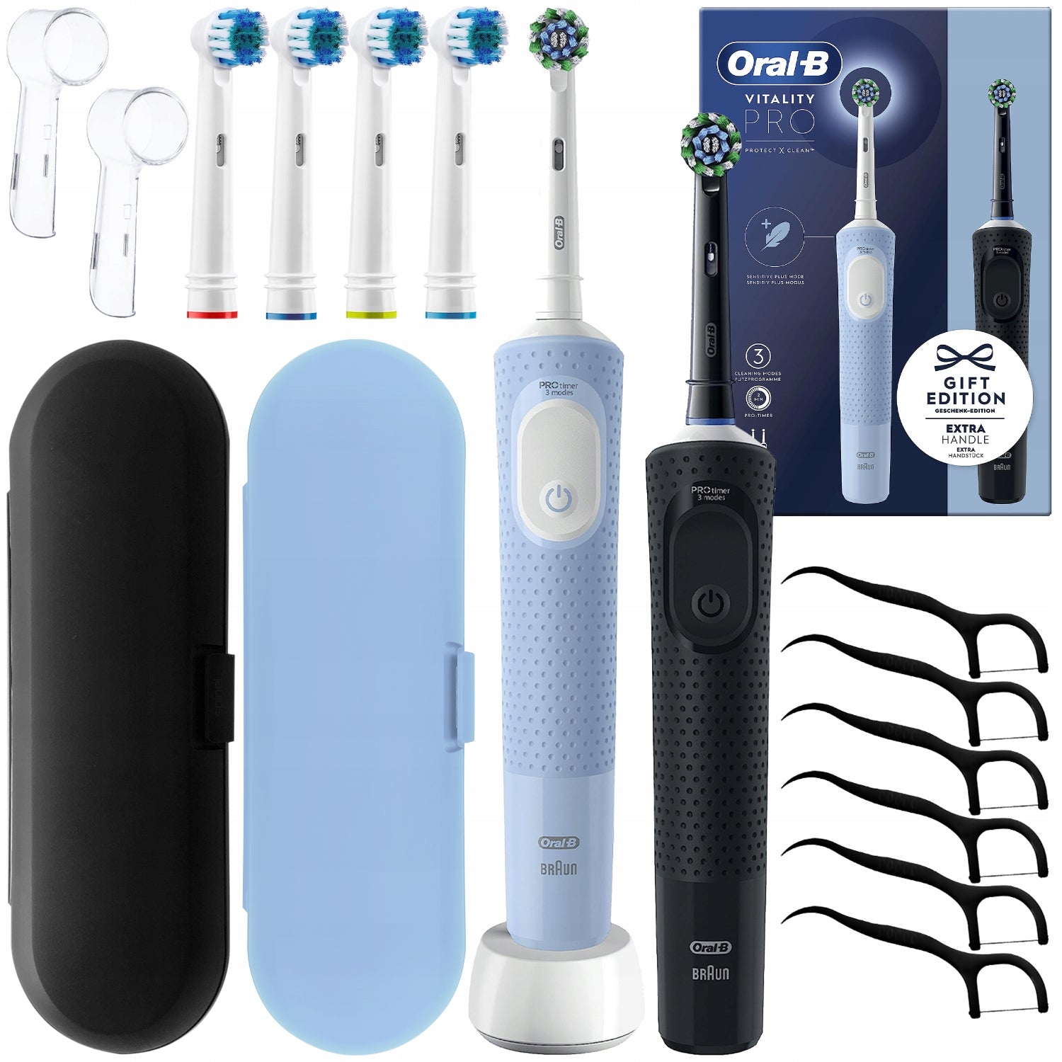 TOOTHBRUSH ORAL-B VITALITY PRO D103 DUO SET BLUE/BLACK