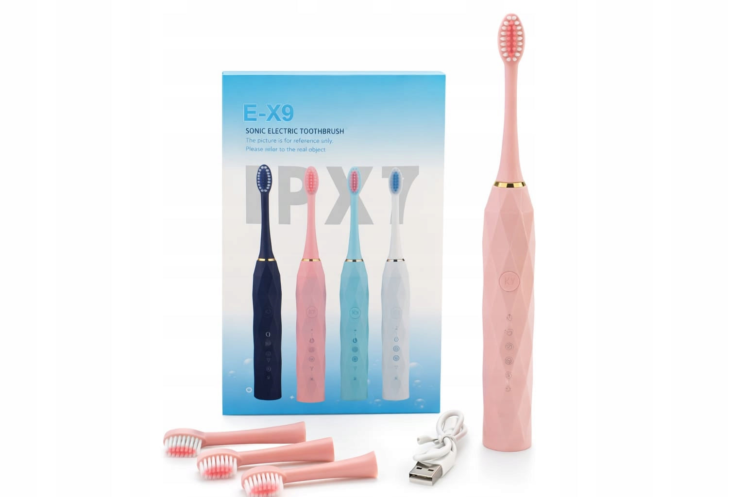 TOOTHBRUSH SONIC ELECTRIC E-X9 +4 TIPS pink