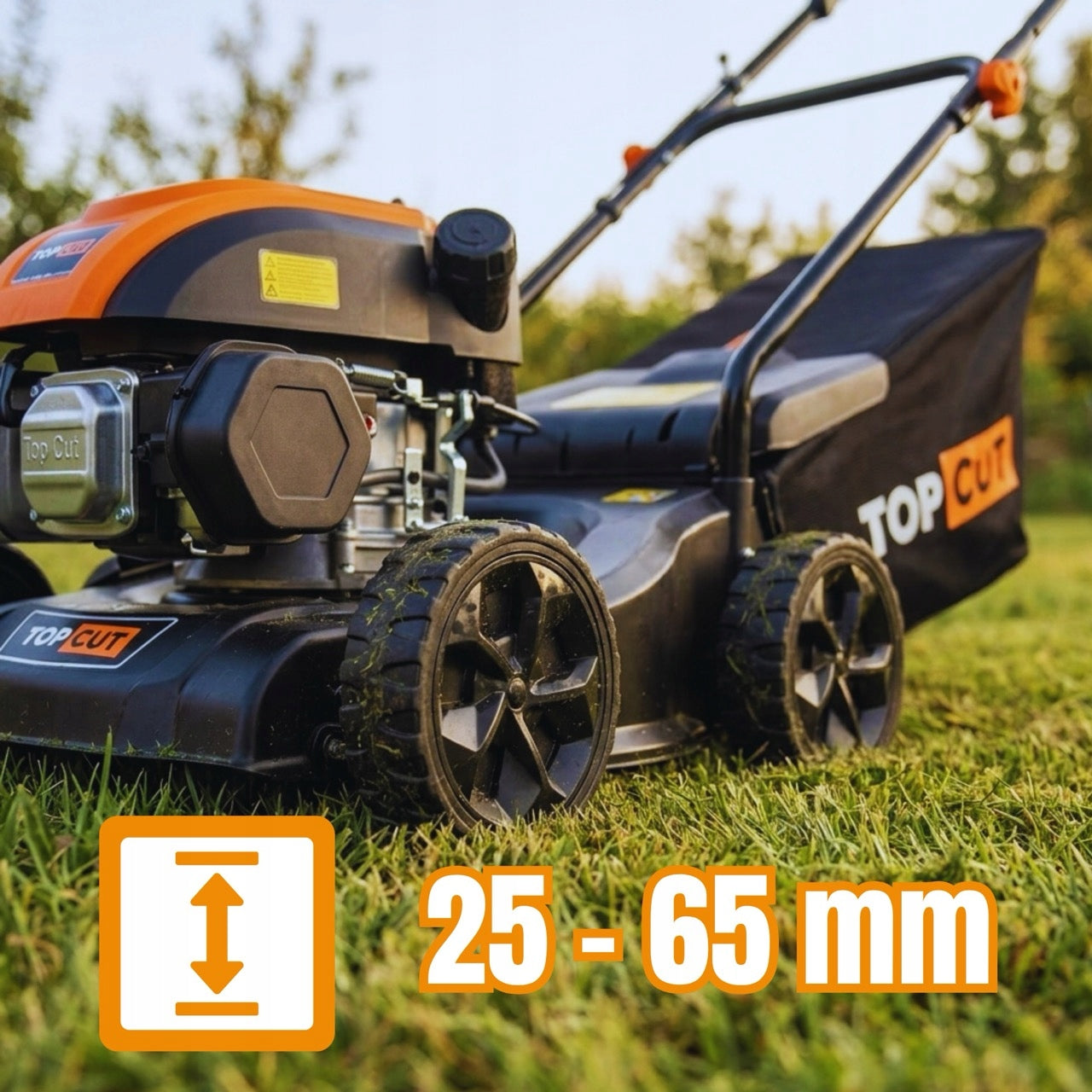 TOP CUT LAWN MOWER WITHOUT DRIVE 149CC 40CM 45L REVERSIBLE LIGHT Model TC-LS-40-149L