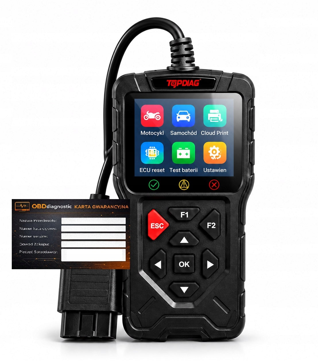 TOPDIAG OBD2 Diagnostic Tester for Motorcycle and Car ECU Scanner Brand TopDiag