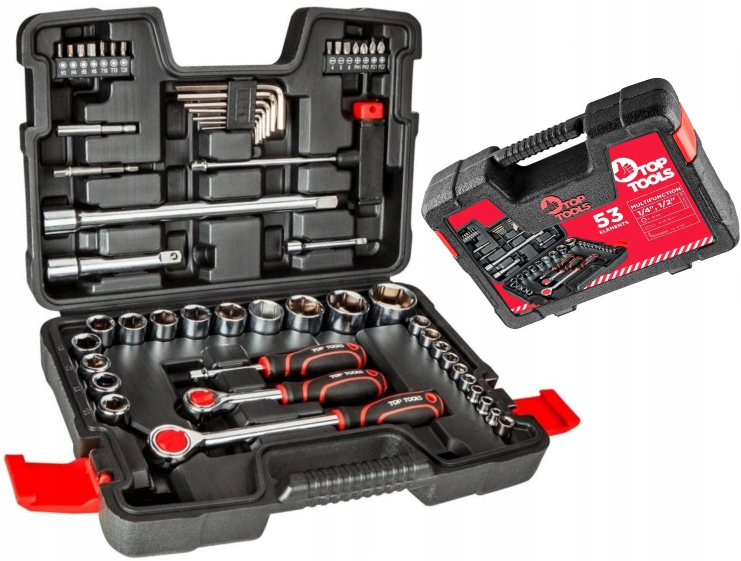 TOPEX KEYS TOOL SET 53 EL. 38D530 SUITCASE Brand TOP TOOLS