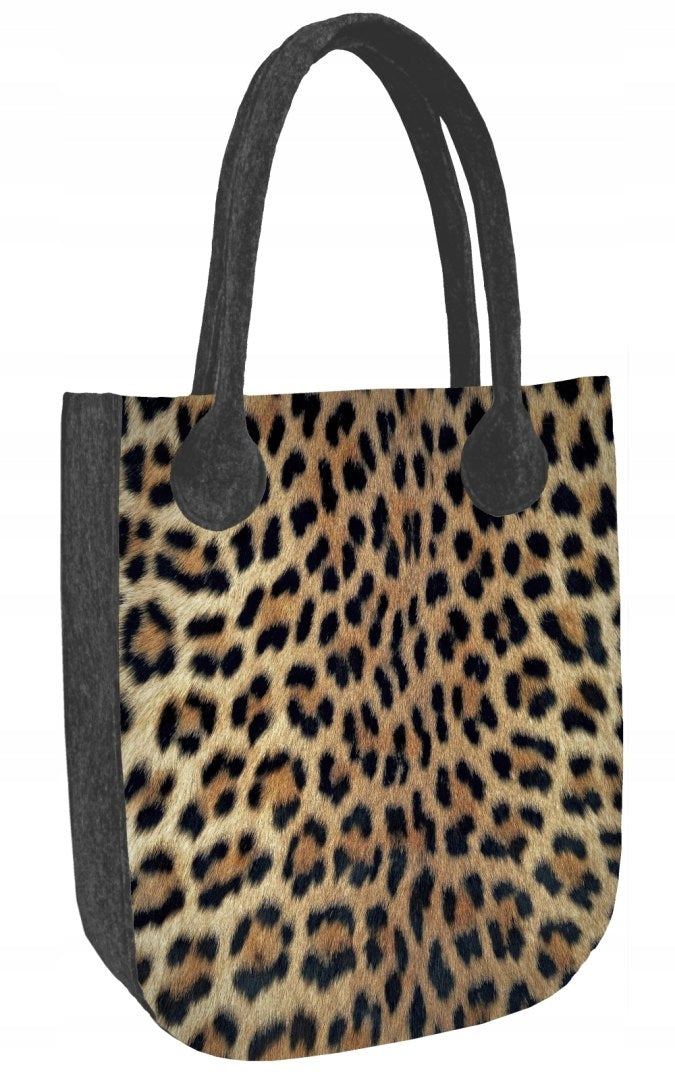 Öko-Filz-Handtasche City Leopard Black 