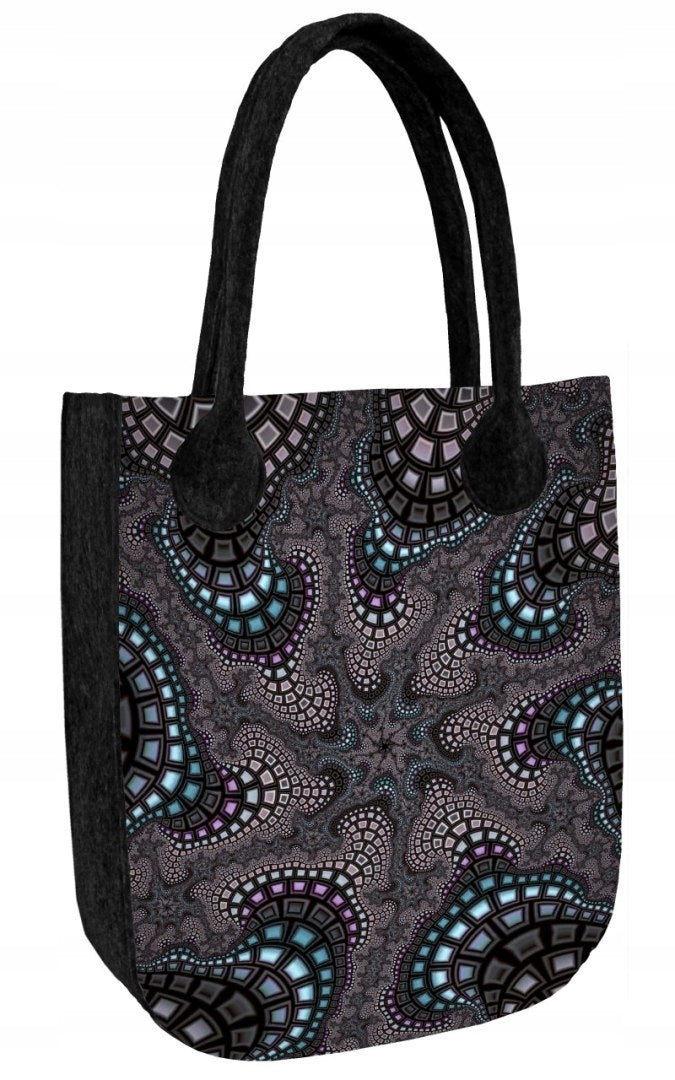Handtasche aus Kunstfilz City Octopus Black 
