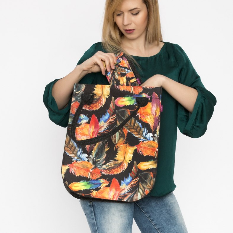 Öko-Filz-Handtasche City Plume Black 