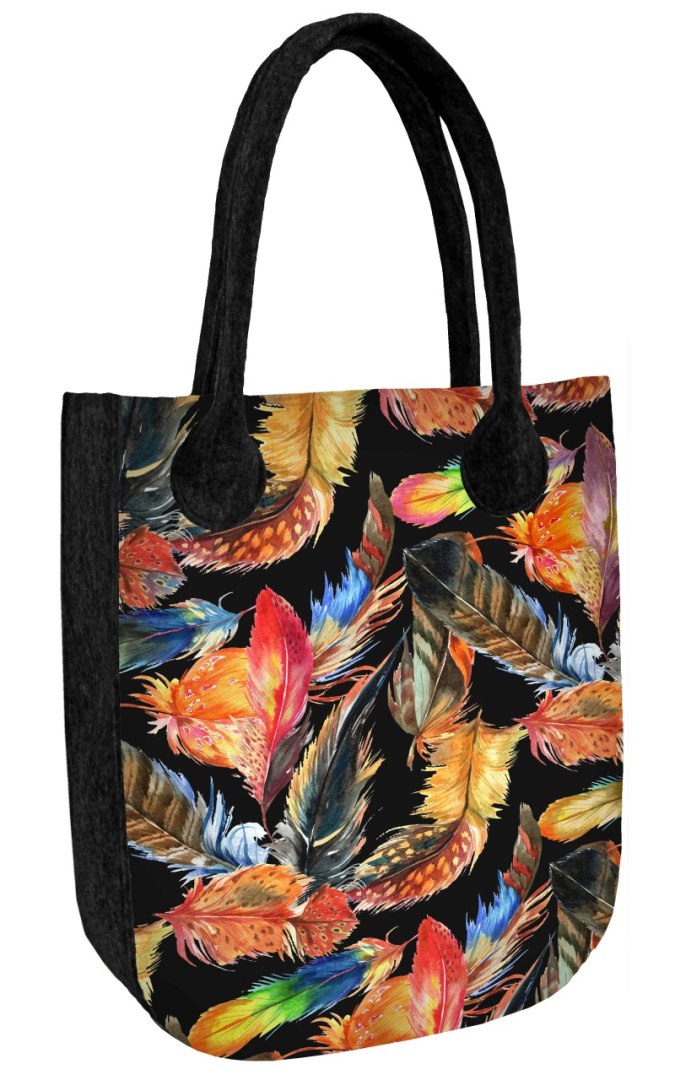Öko-Filz-Handtasche City Plume Black 