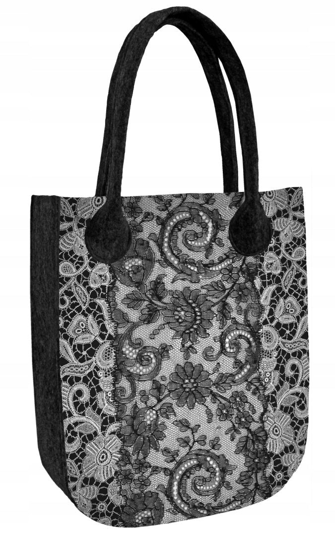 Öko-Filz-Handtasche City Victoria Schwarz 