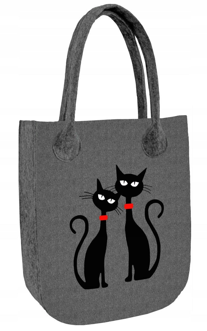 Handtasche aus Öko-Filz für Damen City Black Cats 