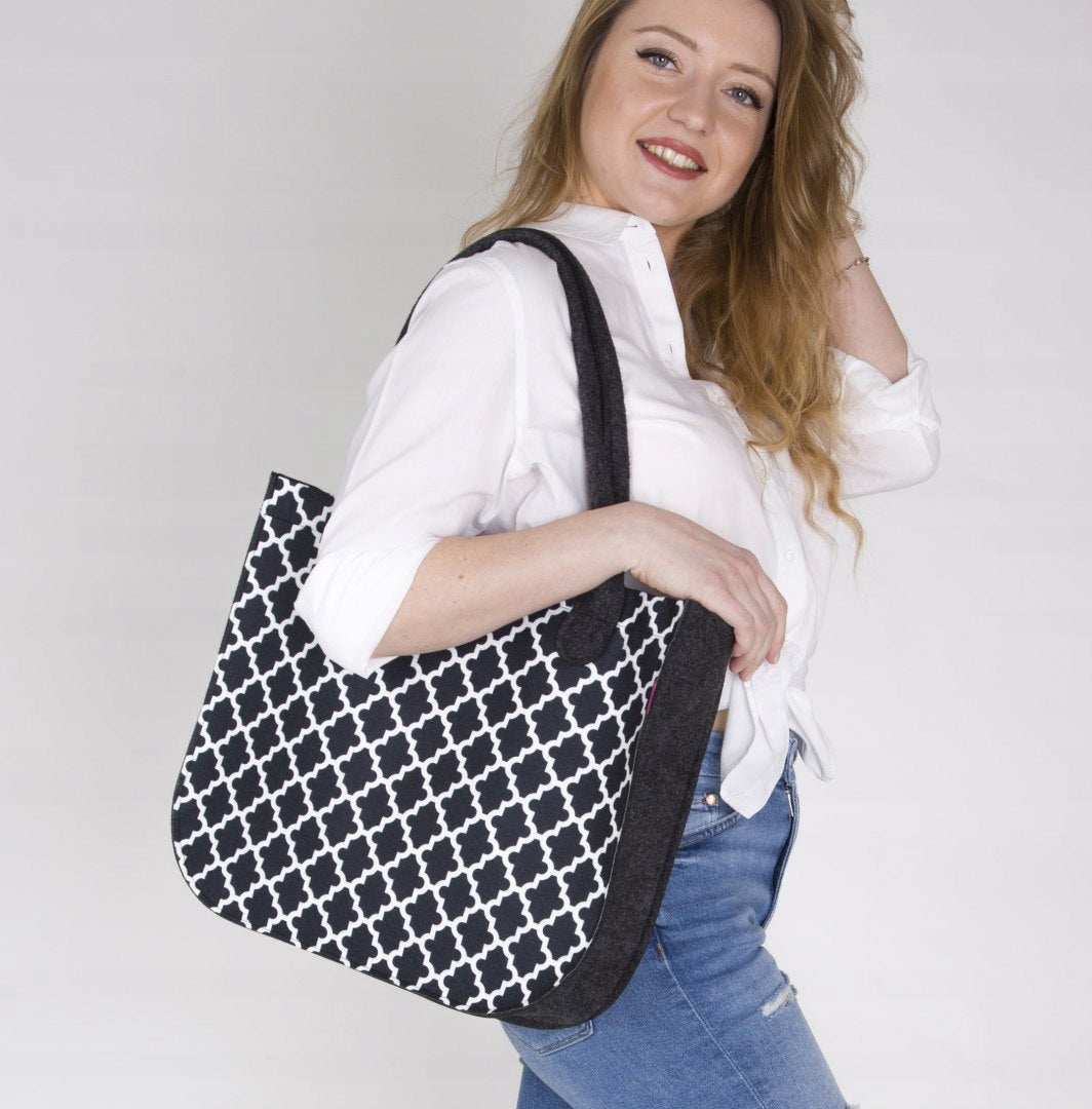 Öko-Filzhandtasche für Damen Lady Maroco Black 