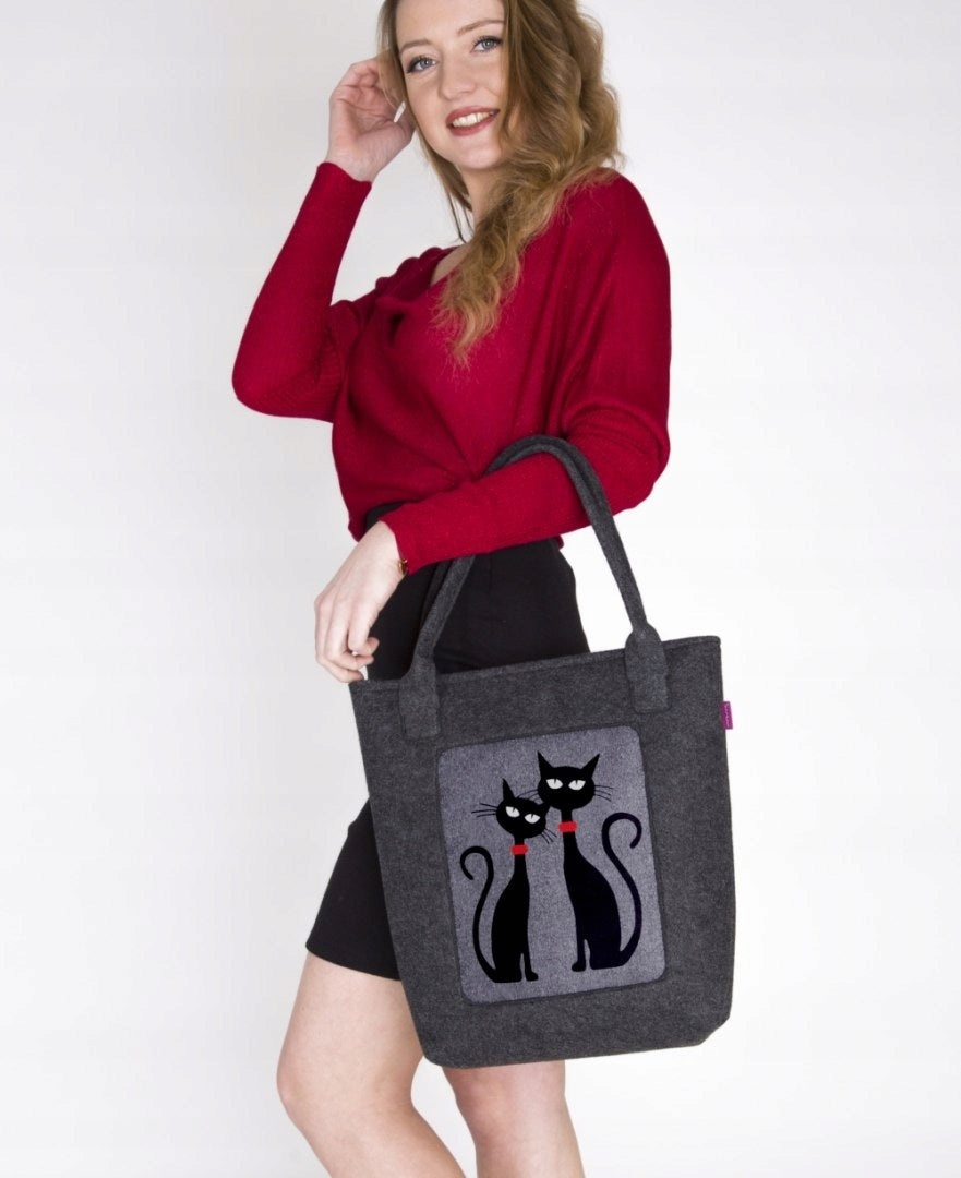 Öko-Filz-Handtasche Swing Black Cats 