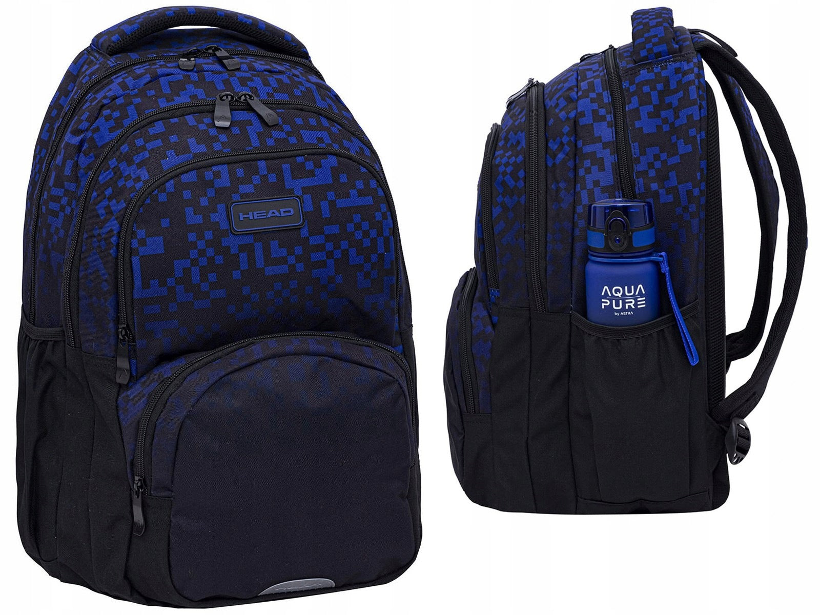 TORNISTER school backpack FOR CHILDREN HEAD Blue Bricks laptop storage 27l