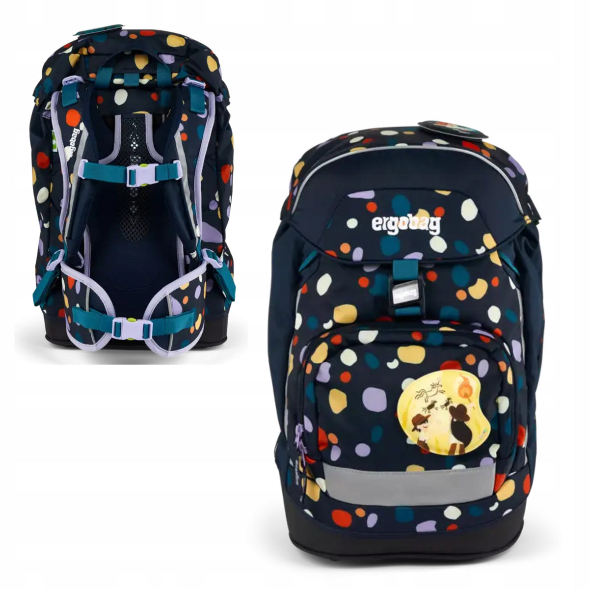 TORNISTER school backpack for girls Mosaic Stone Bear ERGOBAG