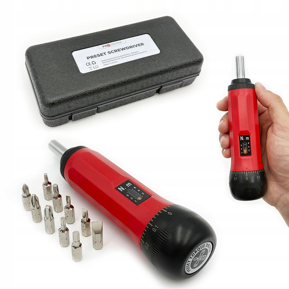 TORQUE SCREWDRIVER 1/4" 1 TO 6 Nm SCREWDRIVER WITH BITS PROTESTER ATR-6