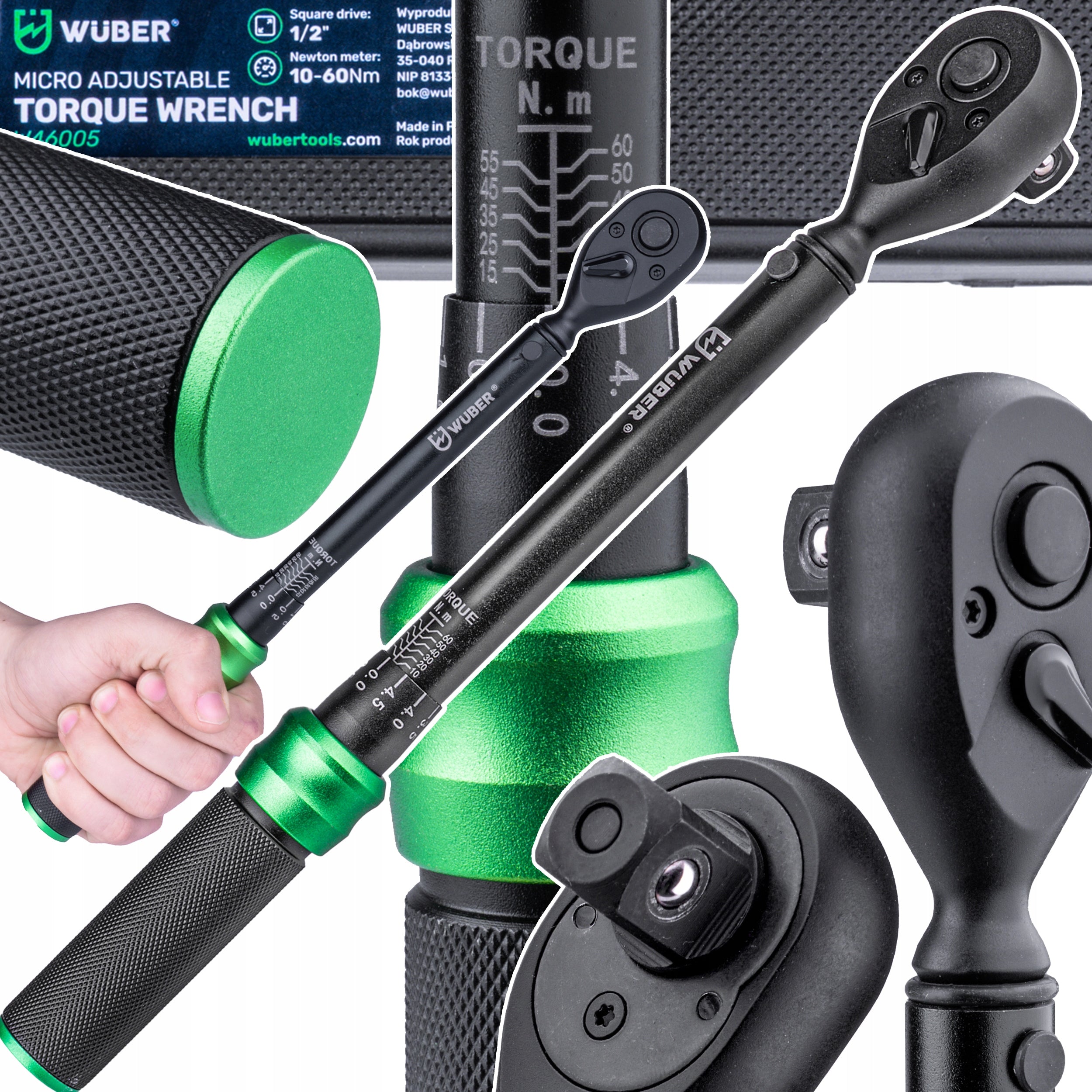 TORQUE WRENCH 1/2"WITH LOCK 10-60NM COMPLIANCE WITH ISO 6789 CRV CASE