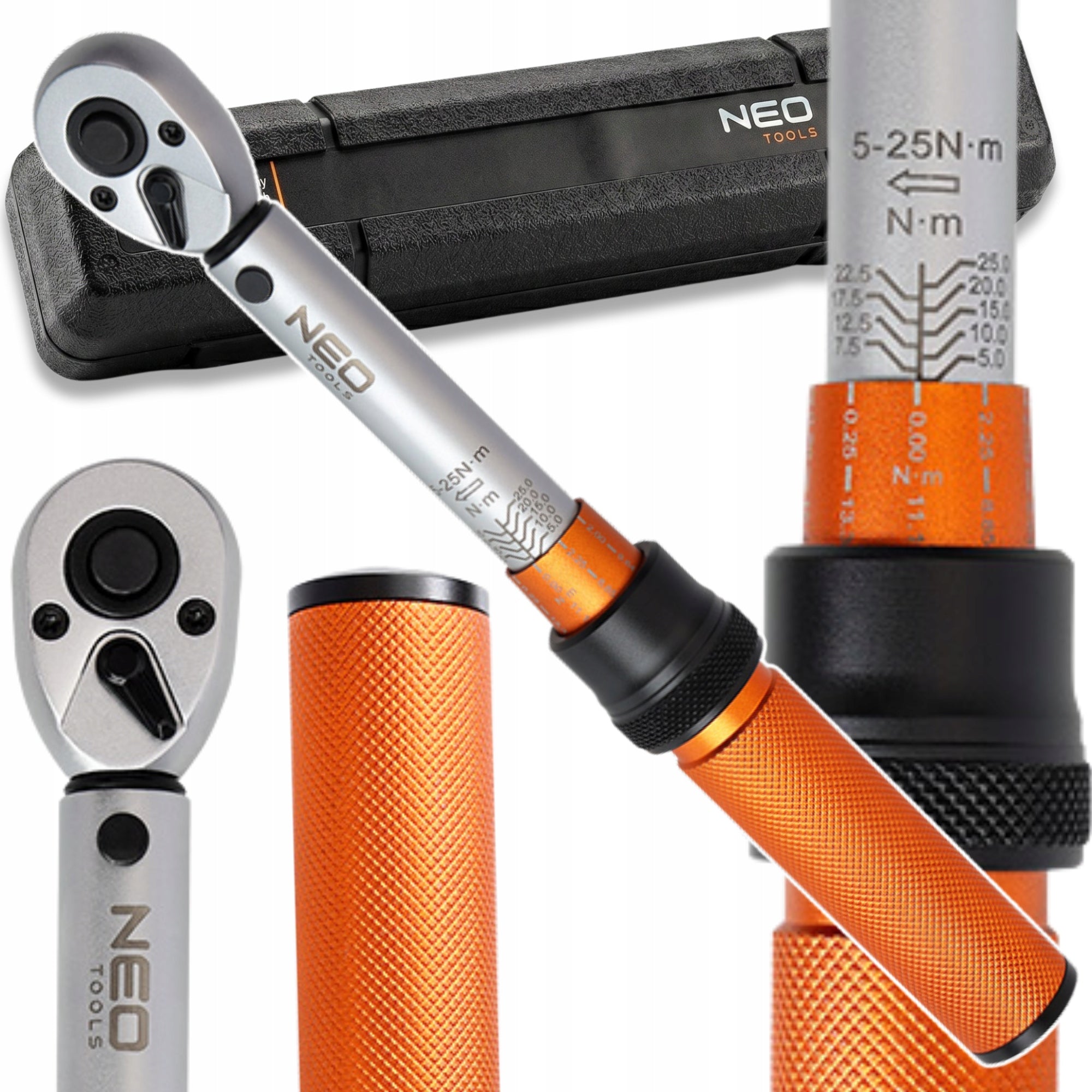 TORQUE WRENCH 1/4" RANGE 5-25 NM CERTIFICATE NEO TOOLS