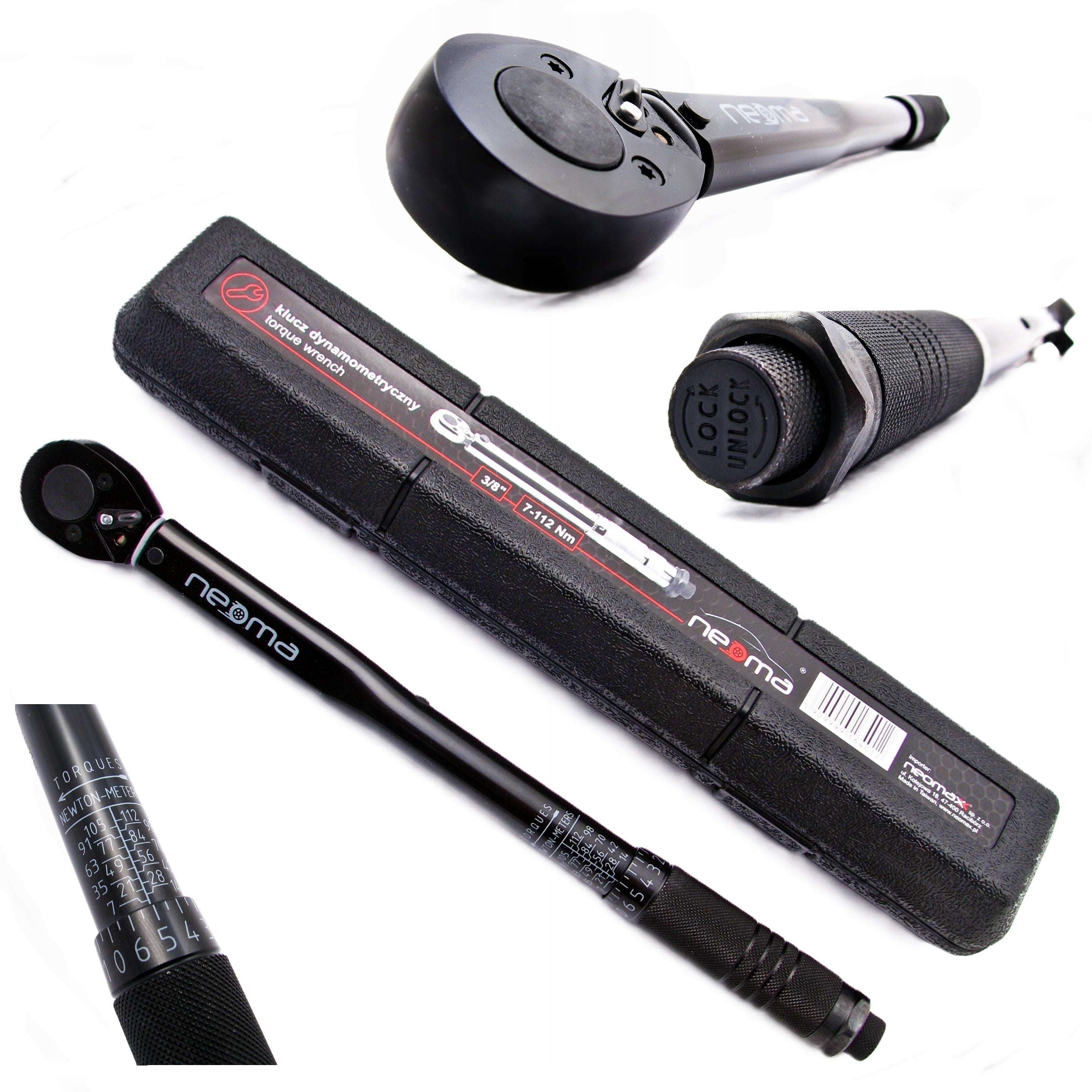 TORQUE WRENCH 3/8 WITH LOCK 7-112Nm CALIBRATION CERTIFICATE IN CASE EAN (GTIN) 5905771350086