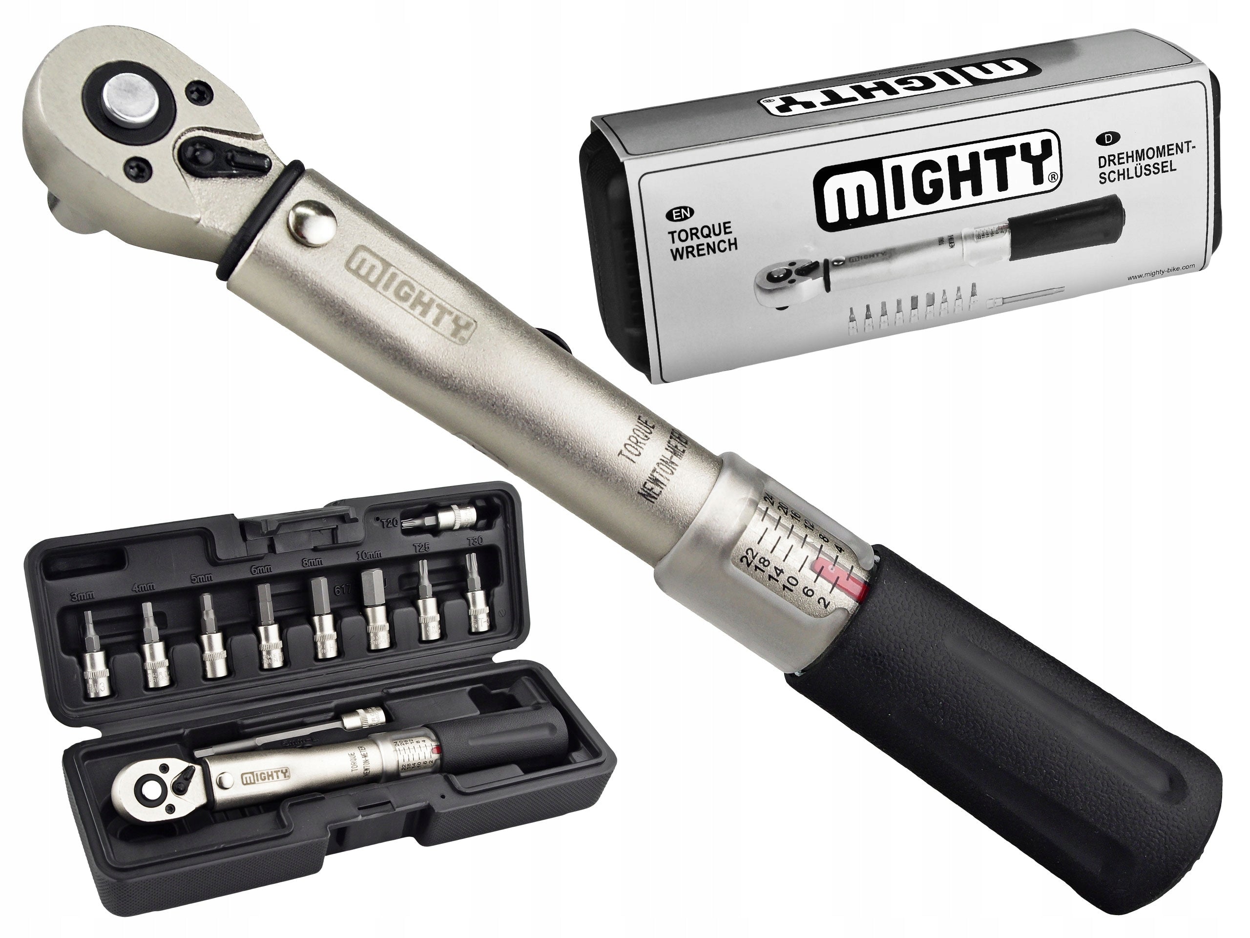TORQUE WRENCH BICYCLE MIGHTY WITH ADJUSTABLE 2-24 Nm + CAP BITS