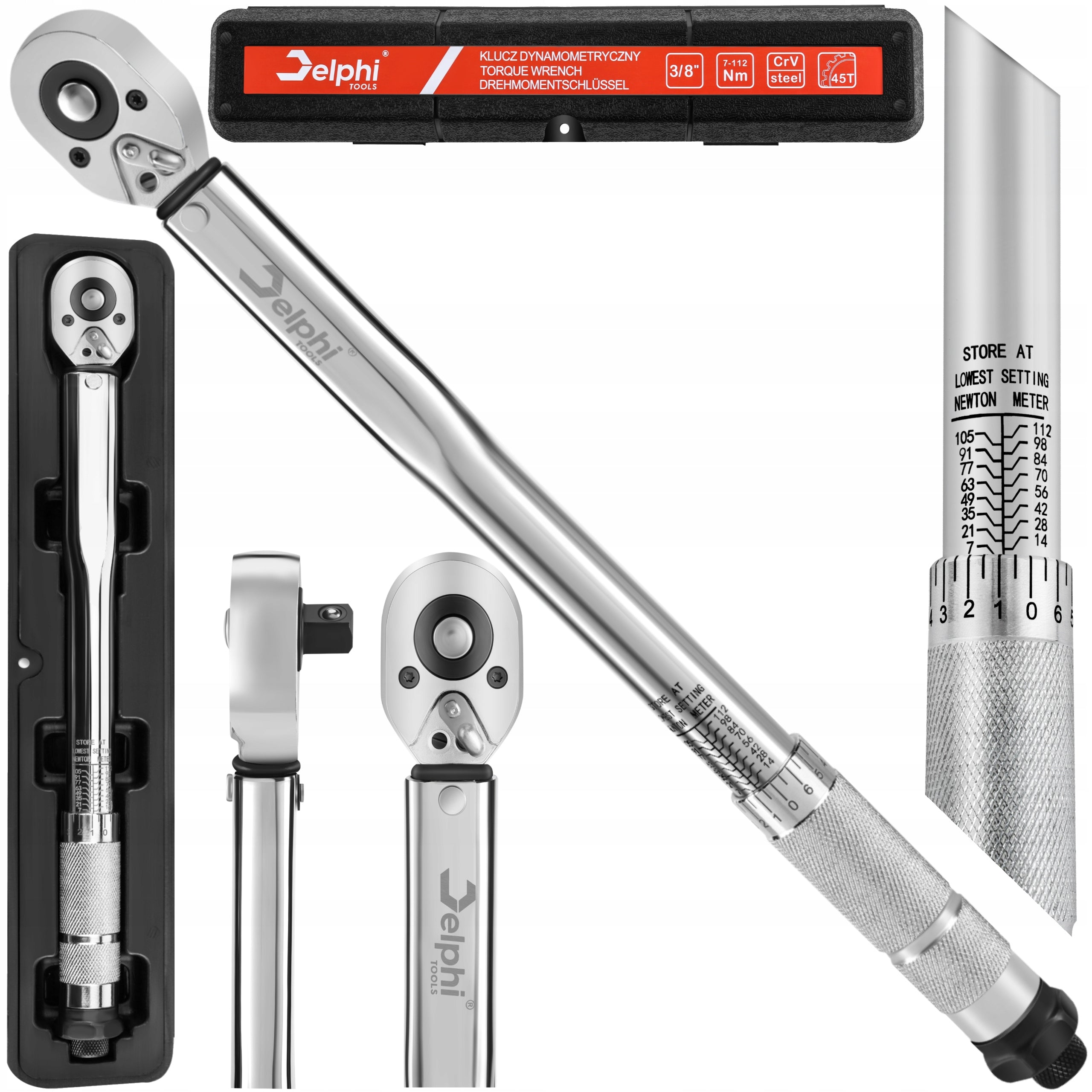 TORQUE WRENCH Delphi 7-112Nm 3/8" with LOCK STEEL CrMO +- 4% Customs tariff code 82041200