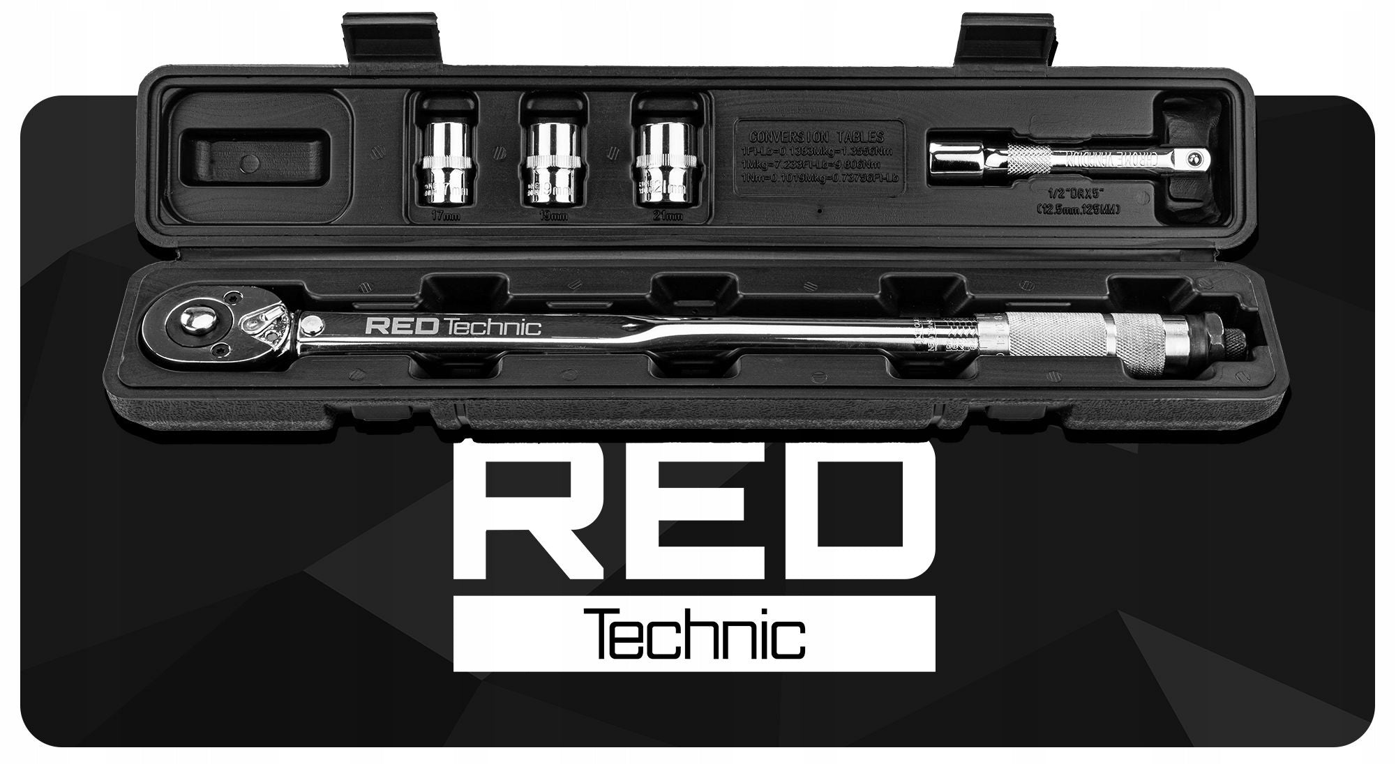 TORQUE WRENCH FOR 1/2'' 28-210 NM SCREW WHEELS + 17,19,21 MM CAPS Packaging status original