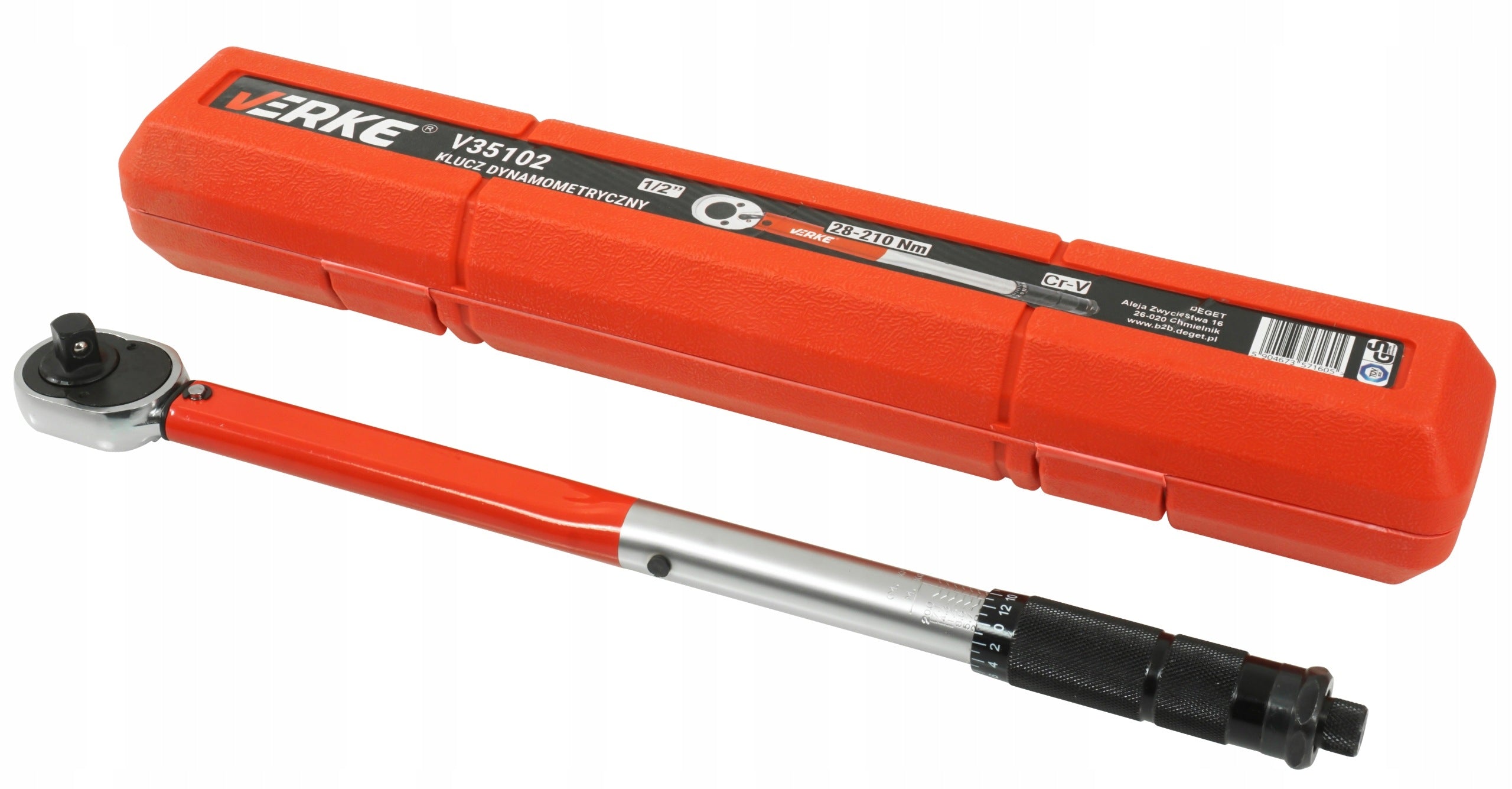 TORQUE WRENCH FOR WHEELS WITH 1/2" LOCK 28-210 Nm CALIBRATION CERTIFICATE Manufacturer code V35102