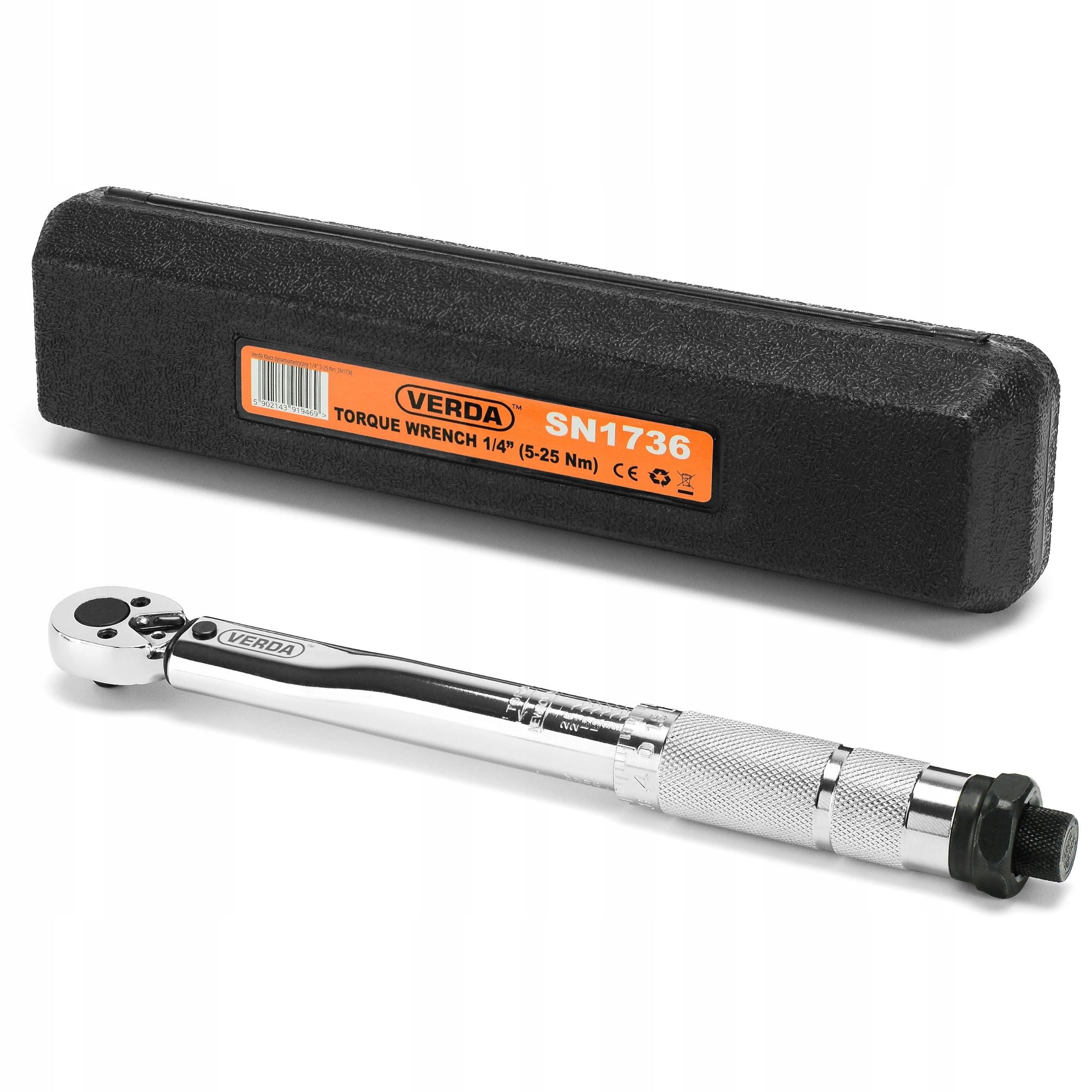 TORQUE WRENCH for Candles 1/4" 5-25Nm + Case SUITCASE VERDA EAN (GTIN) 5902143919469